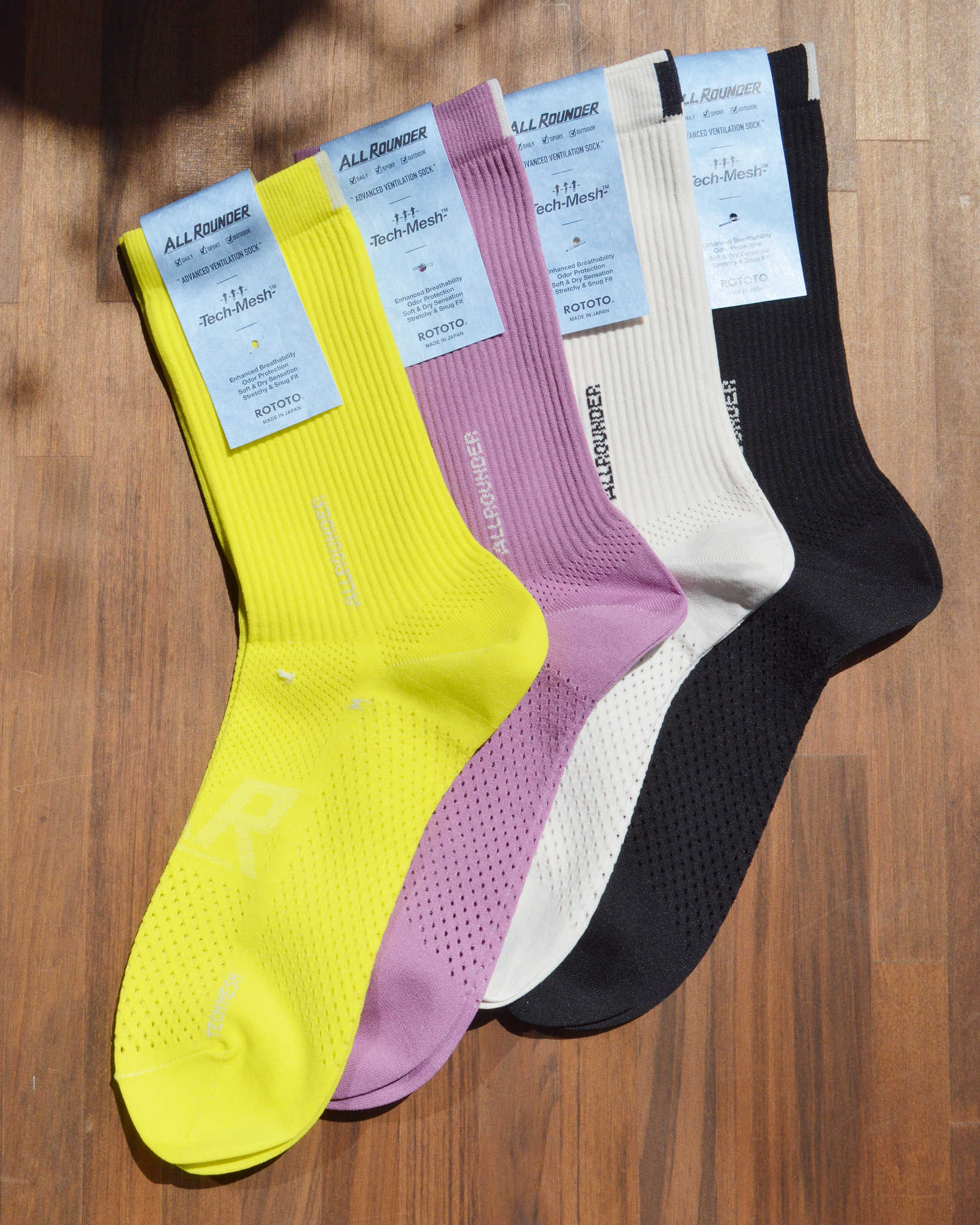 ROTOTO ロトト / ALLROUNDER TECH-MESH "CREW" オールラウンダー テックメッシュ クルーソックス
