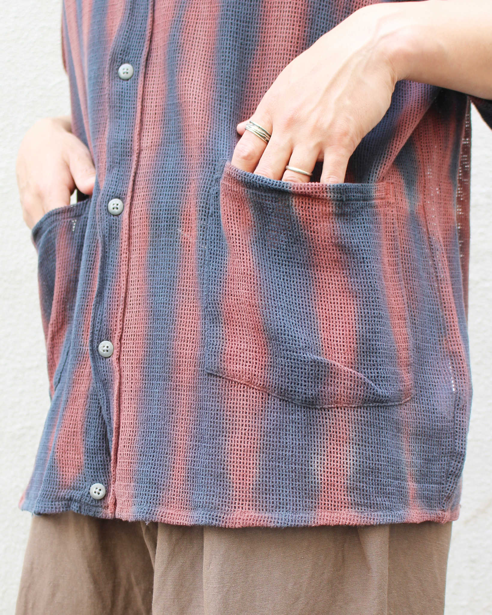 Nasngwam.×JAVARA ナスングワム ジャバラ / MOONLIGHT S/S JACKET ムーンライトショートスリーブジャケット (STRIPE ストライプ)