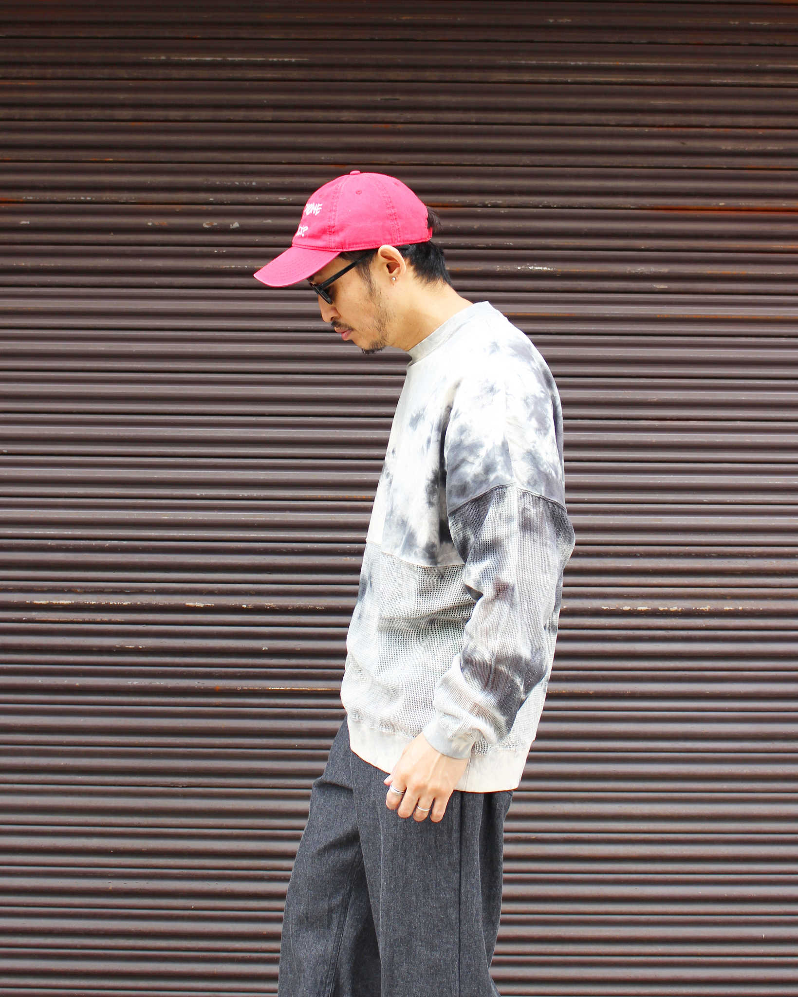 Nasngwam.×JAVARA ナスングワム ジャバラ / MOONLIGHT SWITCHING LS TEE ムーンライトスウィッチングロンTEE (GRAY グレー)