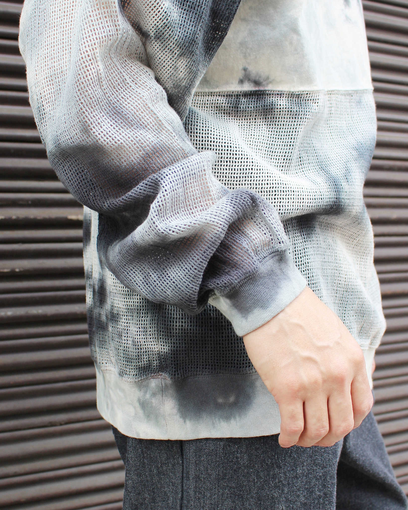 Nasngwam.×JAVARA ナスングワム ジャバラ / MOONLIGHT SWITCHING LS TEE ムーンライトスウィッチングロンTEE (GRAY グレー)