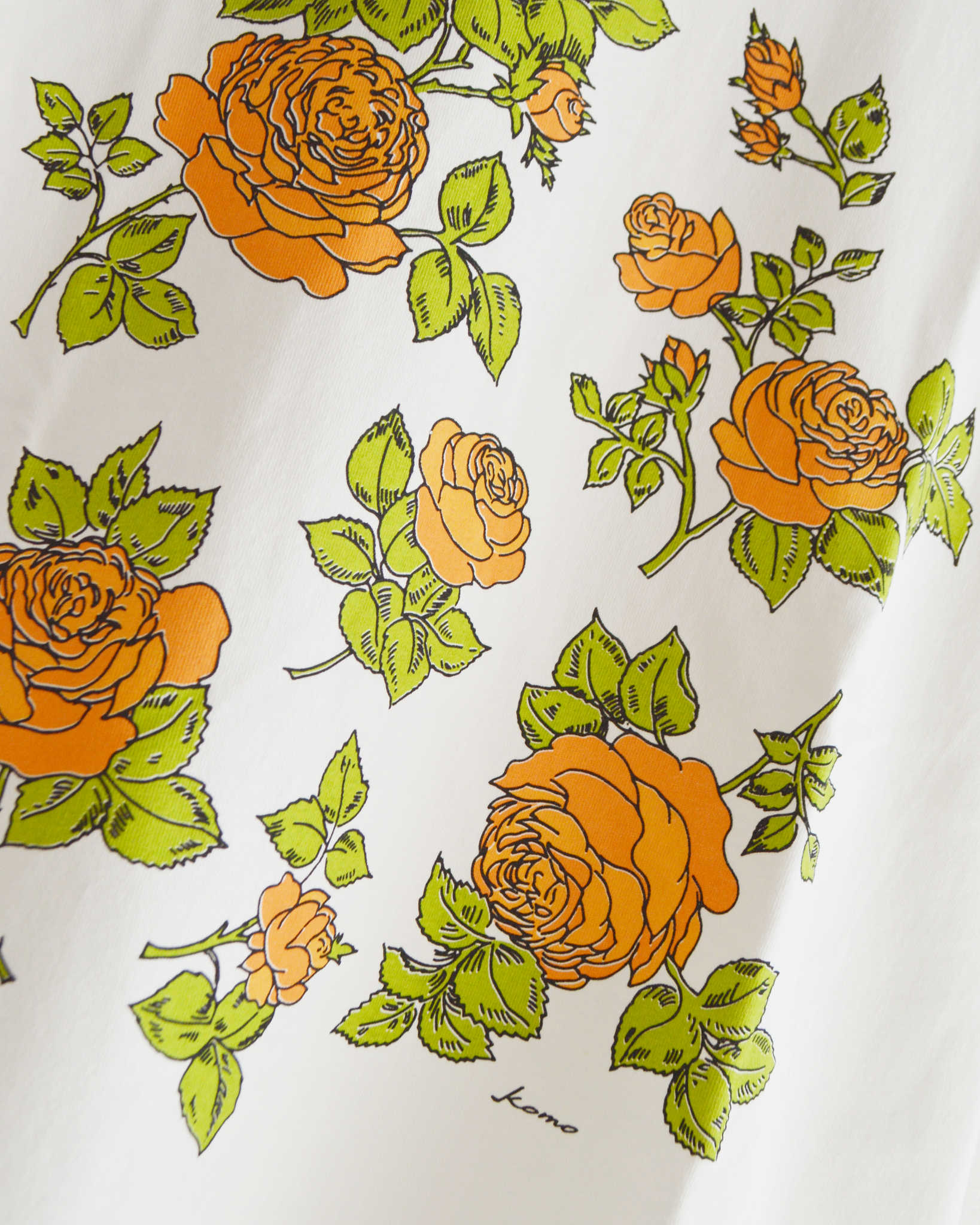 HAVE A GRATEFUL DAY ハブアグレイトフルデイ / T-SHIRT -SO MANY ROSES ティーシャツソーメニーローズ (WHITE/ORANGE ホワイトオレンジ)