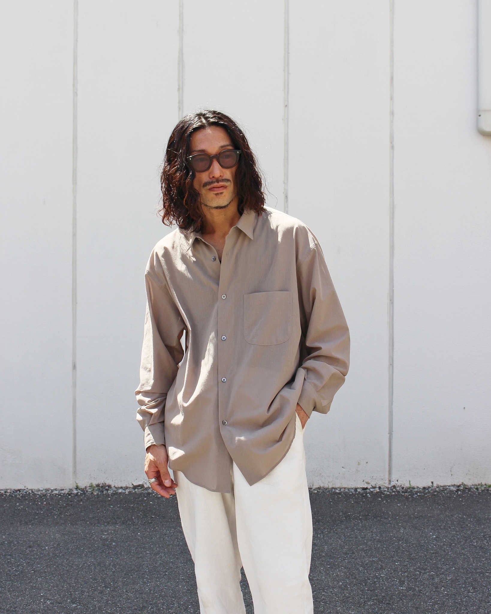 LAMOND ラモンド / VOILE LAWN SHIRTS JACKET ボイルローンシャツジャケト (GREIGE グレージュ)