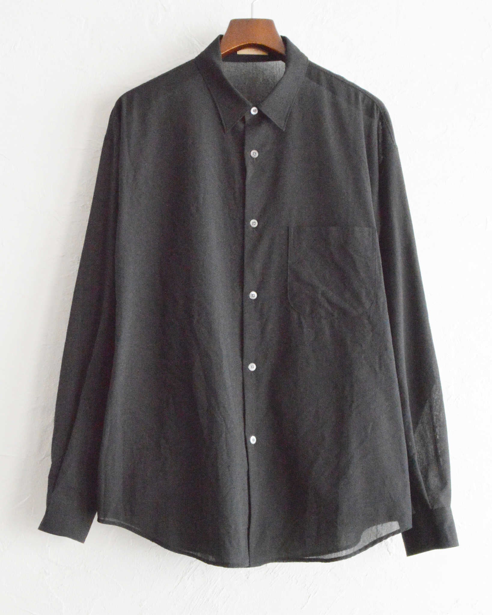 LAMOND ラモンド / VOILE LAWN SHIRTS JACKET ボイルローンシャツジャケト (BLACK ブラック)