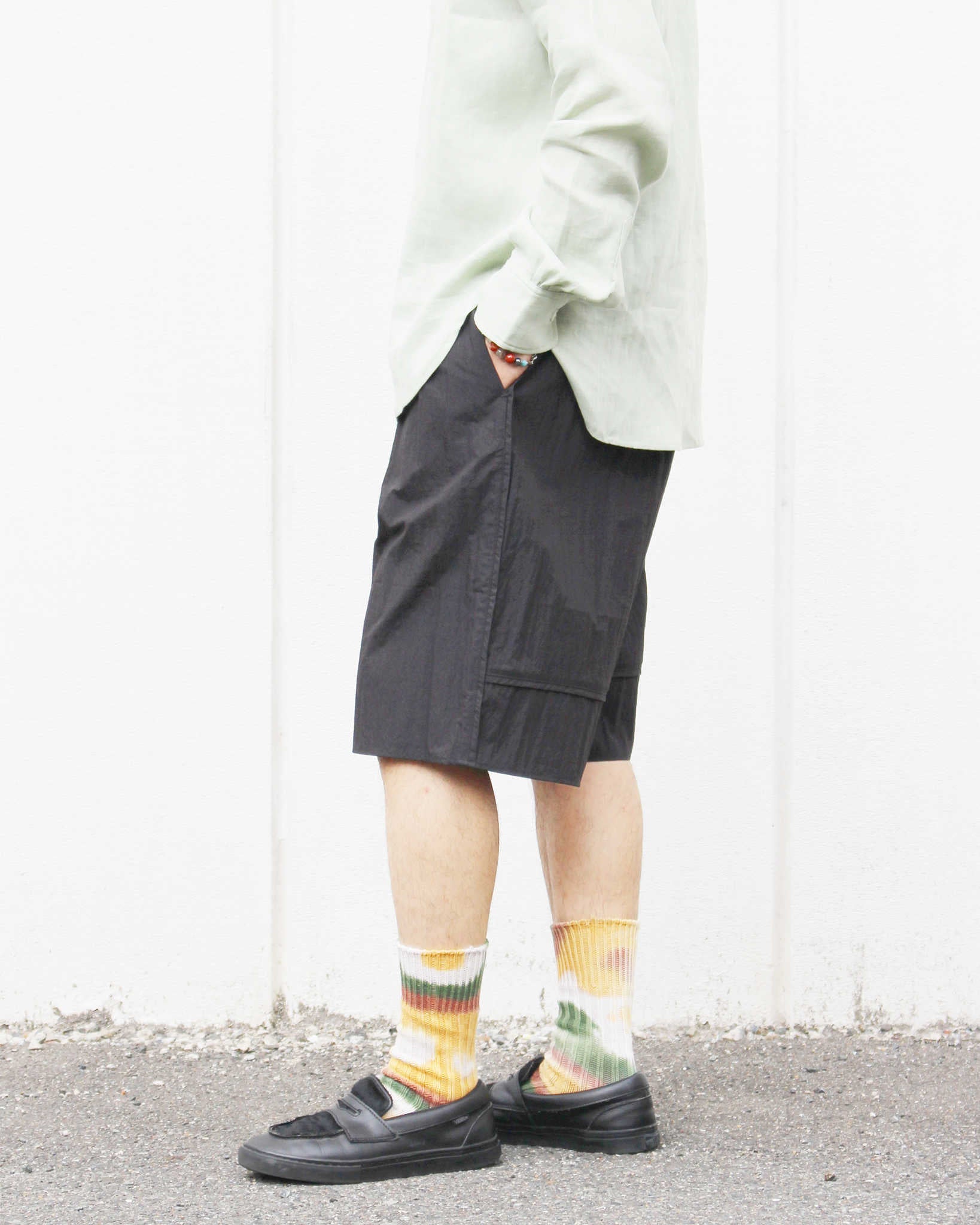 LAMOND ラモンド / COTTON×NYLON POPLIN SHORTS コットンナイロンポプリンショーツ (BLACK ブラック)
