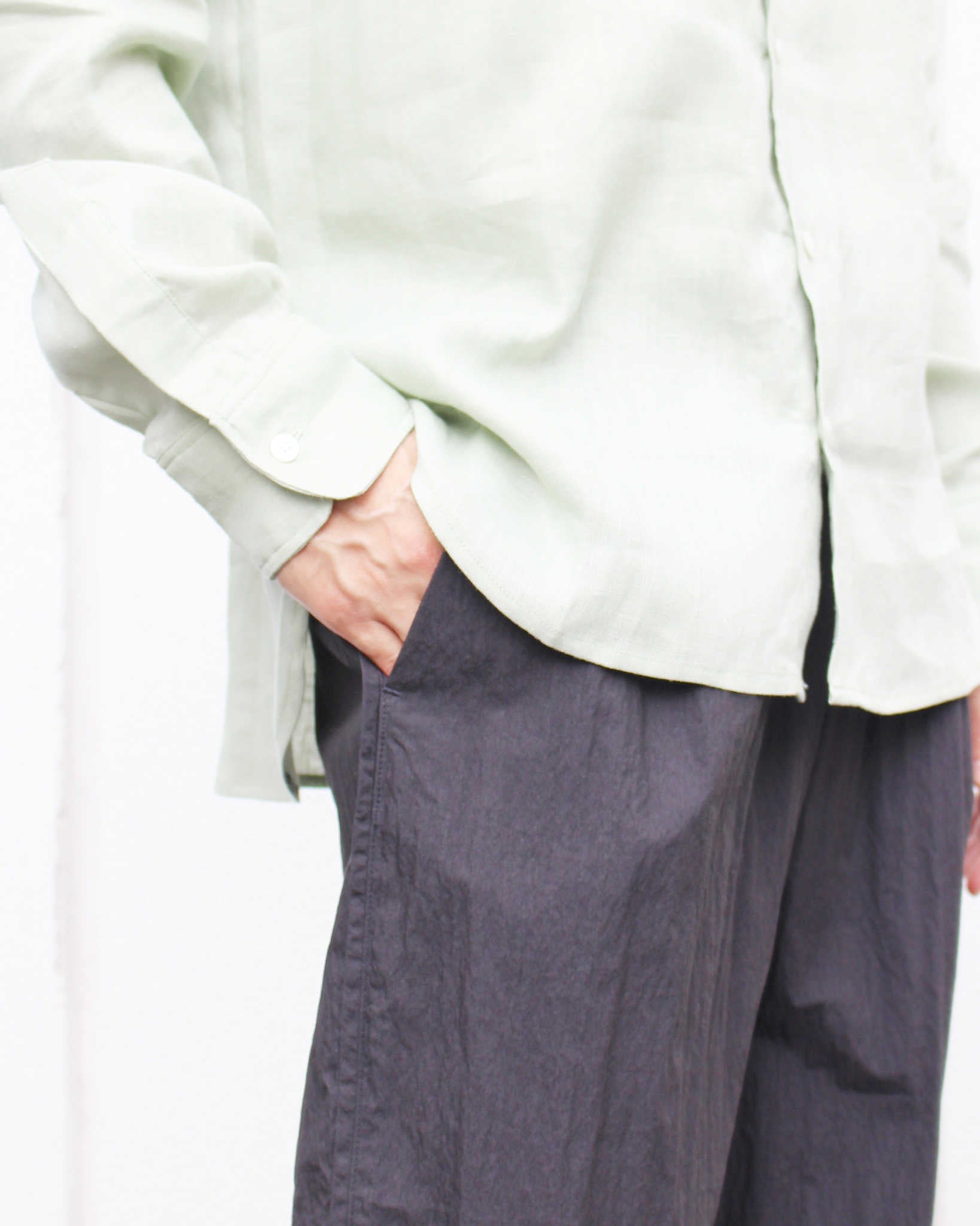 LAMOND ラモンド / COTTON×NYLON POPLIN SHORTS コットンナイロンポプリンショーツ (BLACK ブラック)