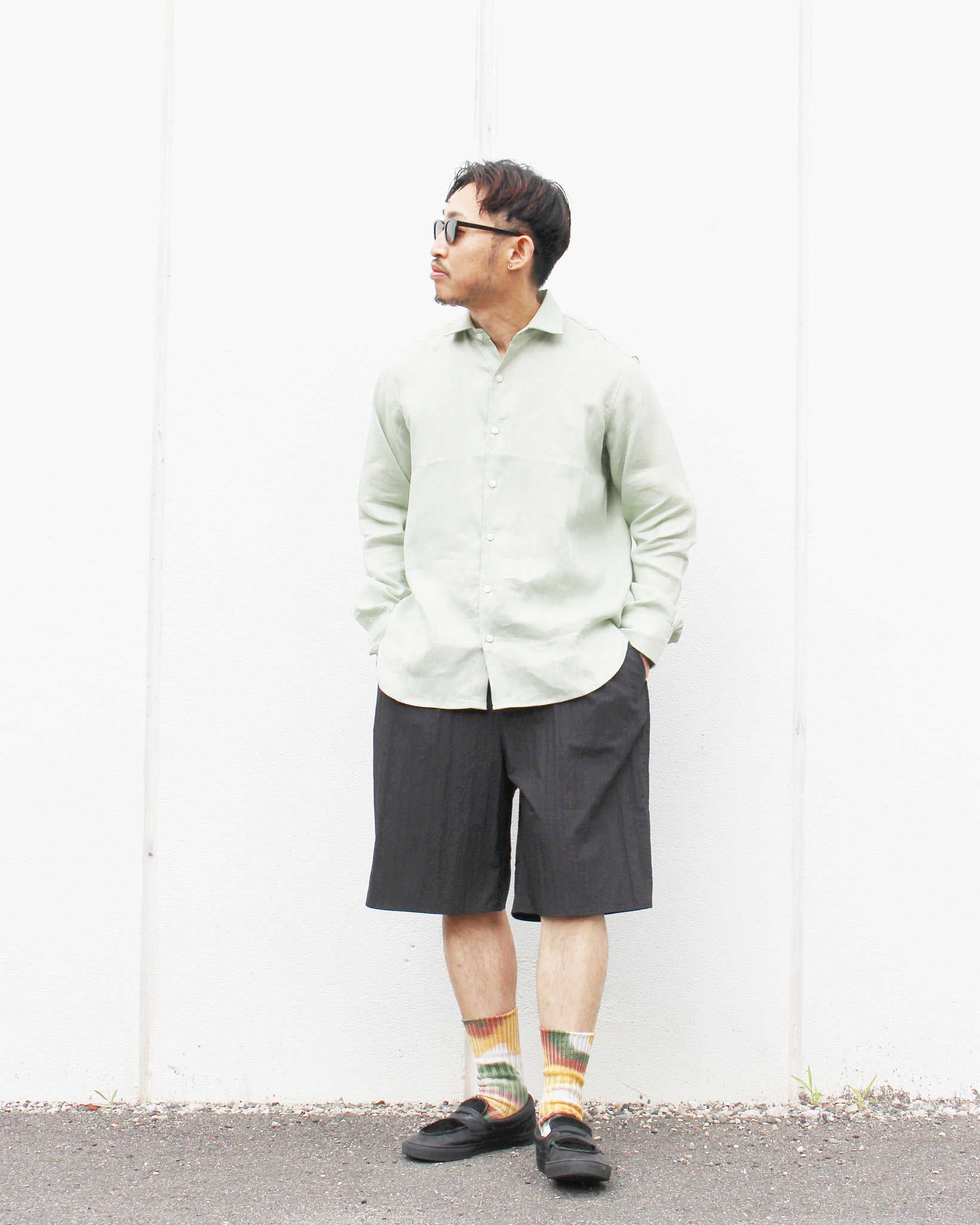 LAMOND ラモンド / COTTON×NYLON POPLIN SHORTS コットンナイロンポプリンショーツ (BLACK ブラック)