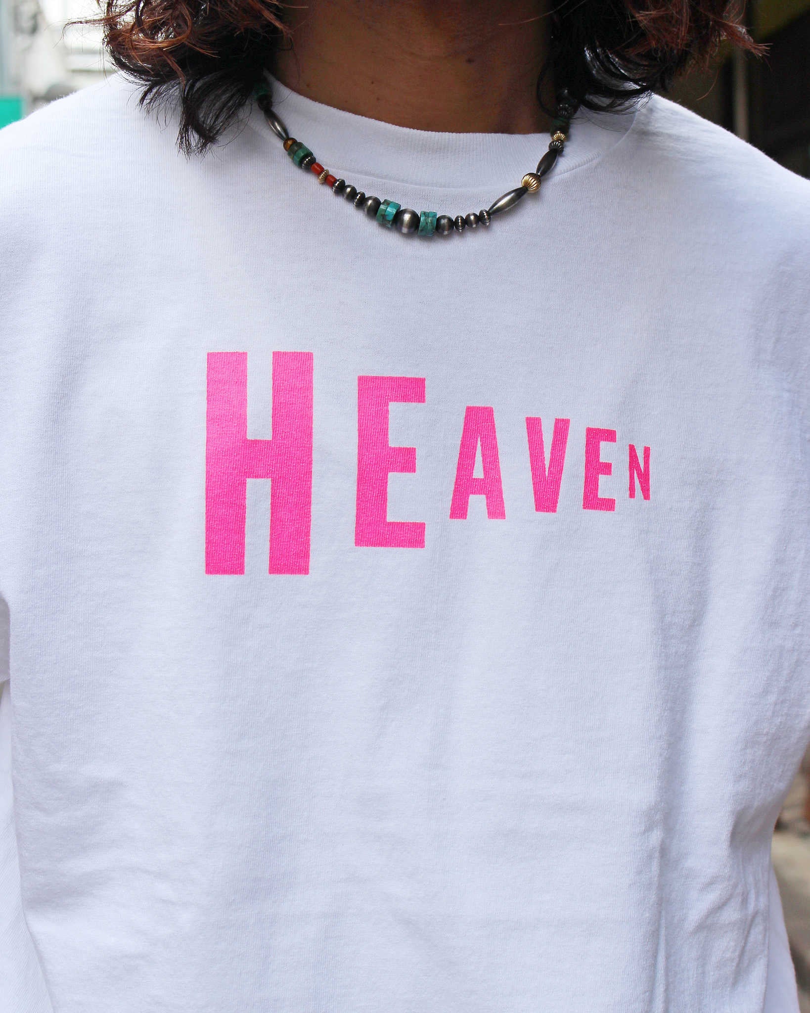 NECESSARY or UNNECESSARY ネセサリーオアアンネセサリー N.O.UN ナウン / HEAVEN Tee ヘブンティー (WHITE ホワイト)