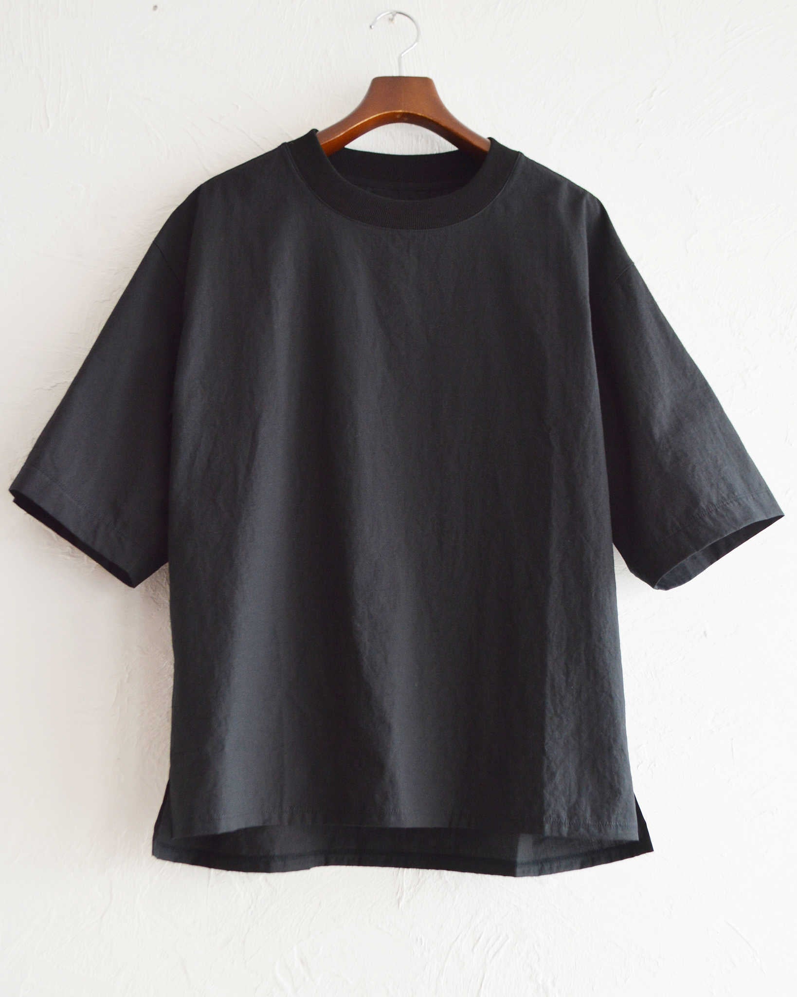 LAMOND ラモンド / ORGANIC COTTON/LINEN TEE オーガニックコットンリネンティー (BLACK ブラック)