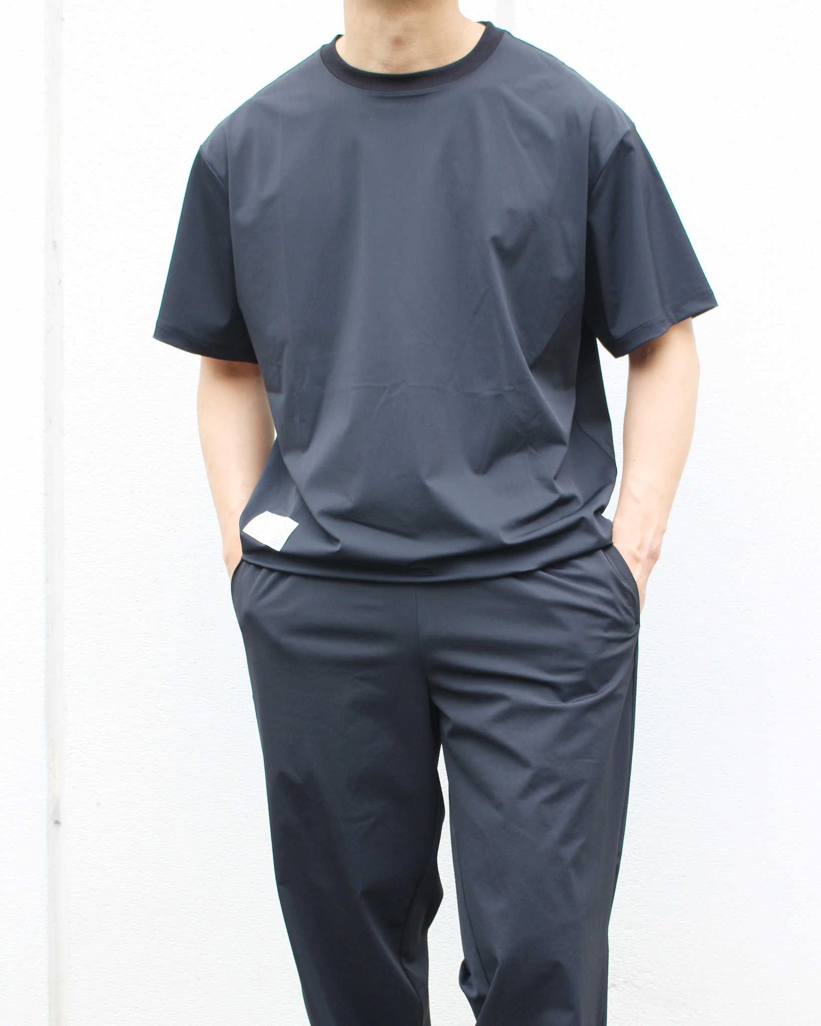 modemdesign モデムデザイン / Functional drawstring tee ファンクショナルドローストリングティー (BLACK ブラック)