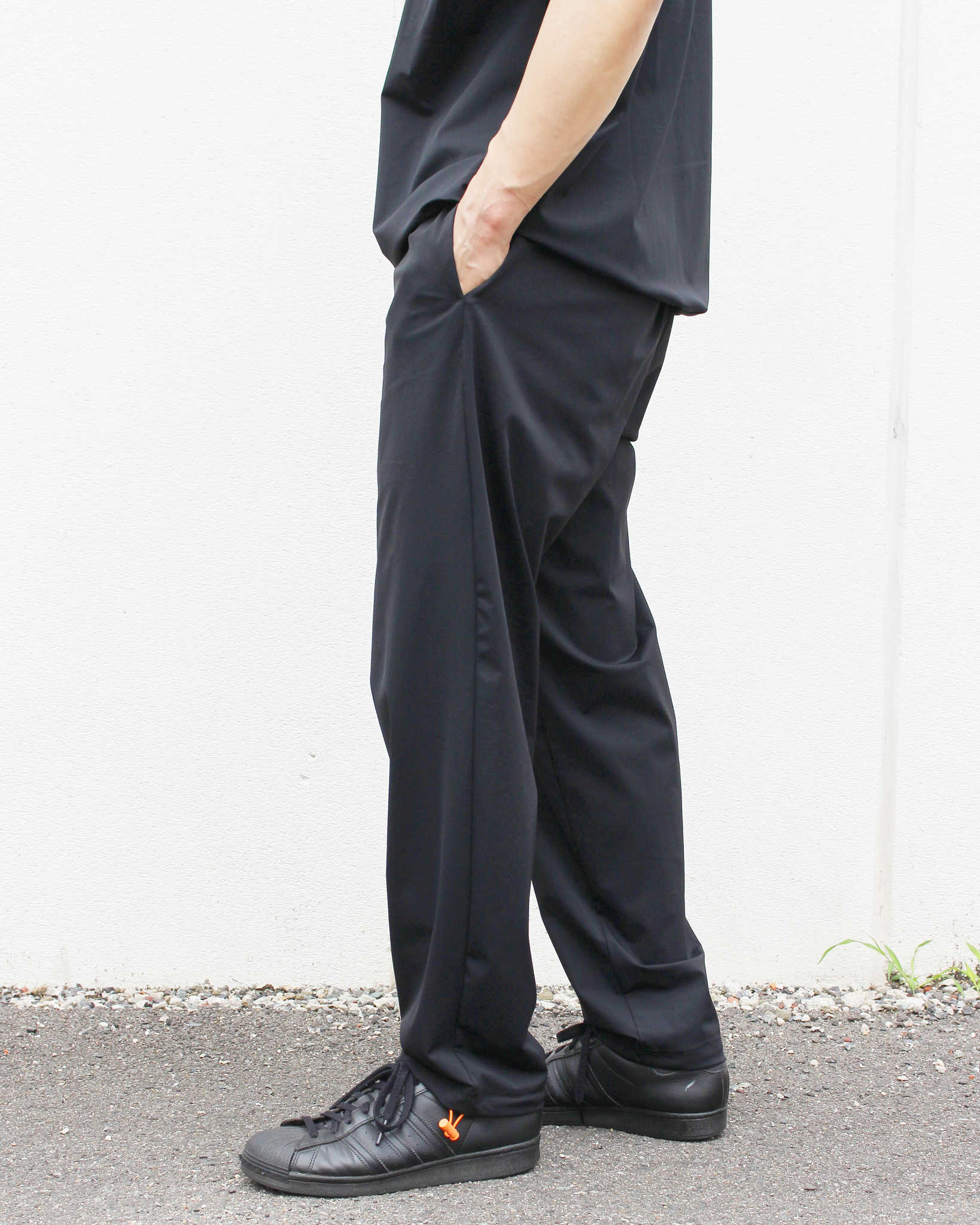 modemdesign モデムデザイン / Functional drawstring pants ファンクショナルドローストリングパンツ (BLACK ブラック)