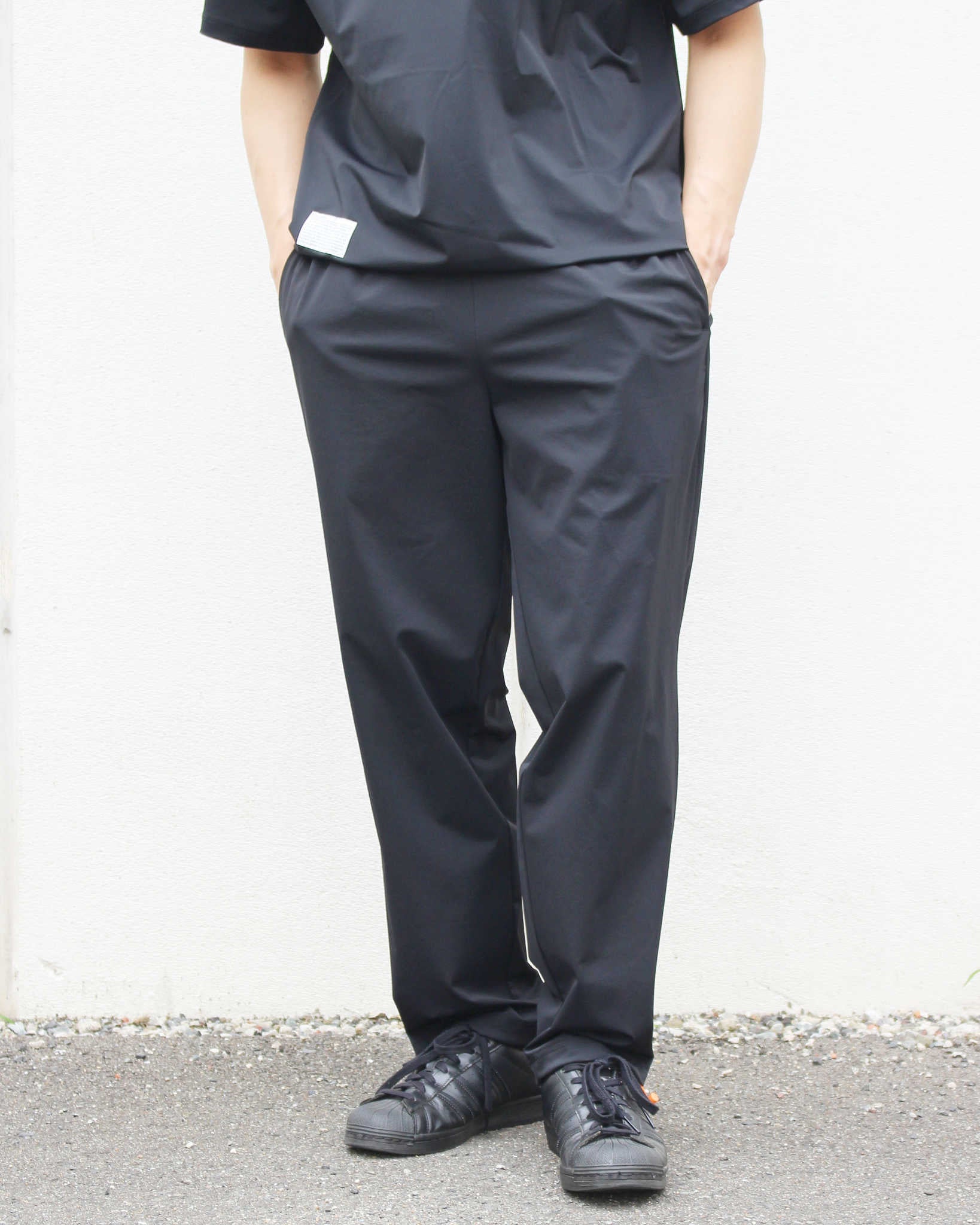 modemdesign モデムデザイン / Functional drawstring pants ファンクショナルドローストリングパンツ (BLACK ブラック)