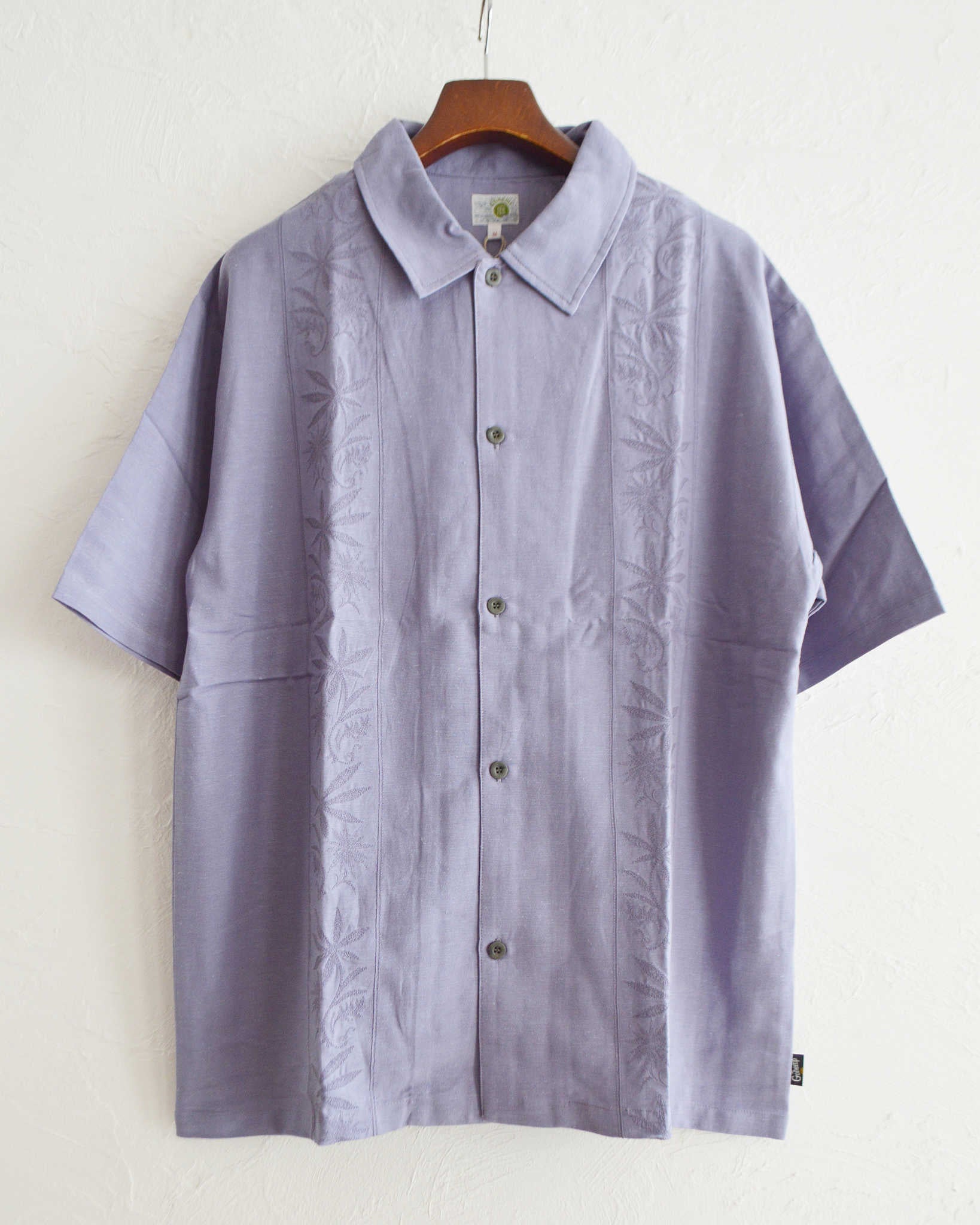 GOHEMP ゴーヘンプ / YURURI EMB SHIRTS ユルリエンブシャツ (HELLO BLUE ハローブルー)