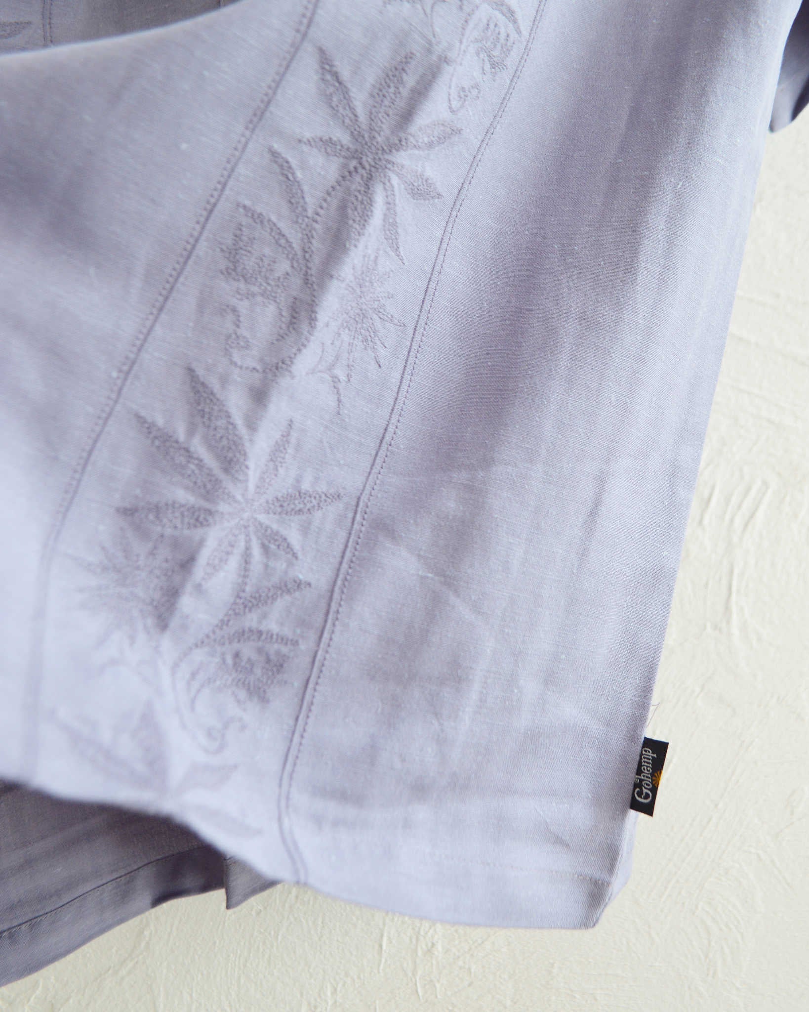 GOHEMP ゴーヘンプ / YURURI EMB SHIRTS ユルリエンブシャツ (HELLO BLUE ハローブルー)