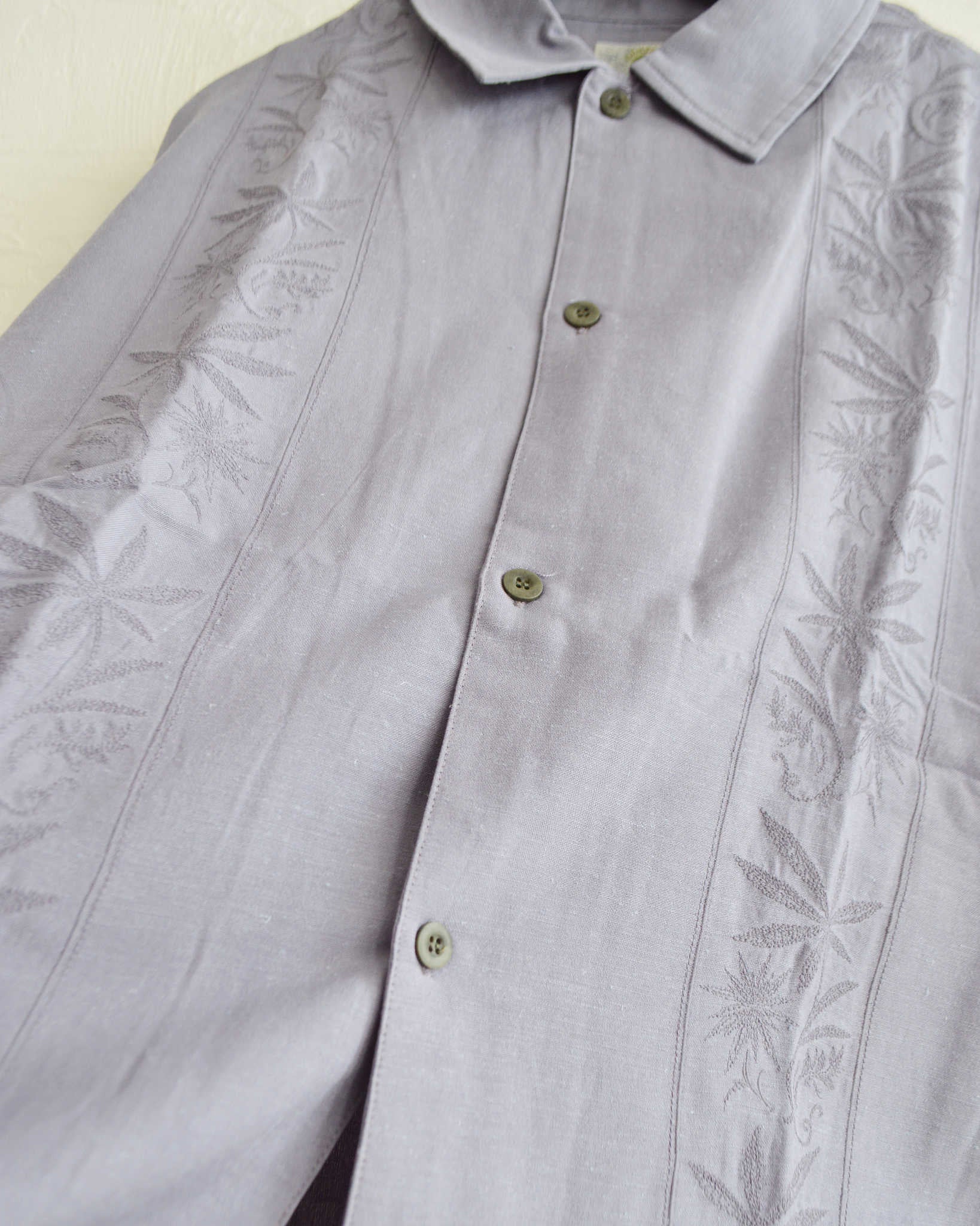 GOHEMP ゴーヘンプ / YURURI EMB SHIRTS ユルリエンブシャツ (HELLO BLUE ハローブルー)
