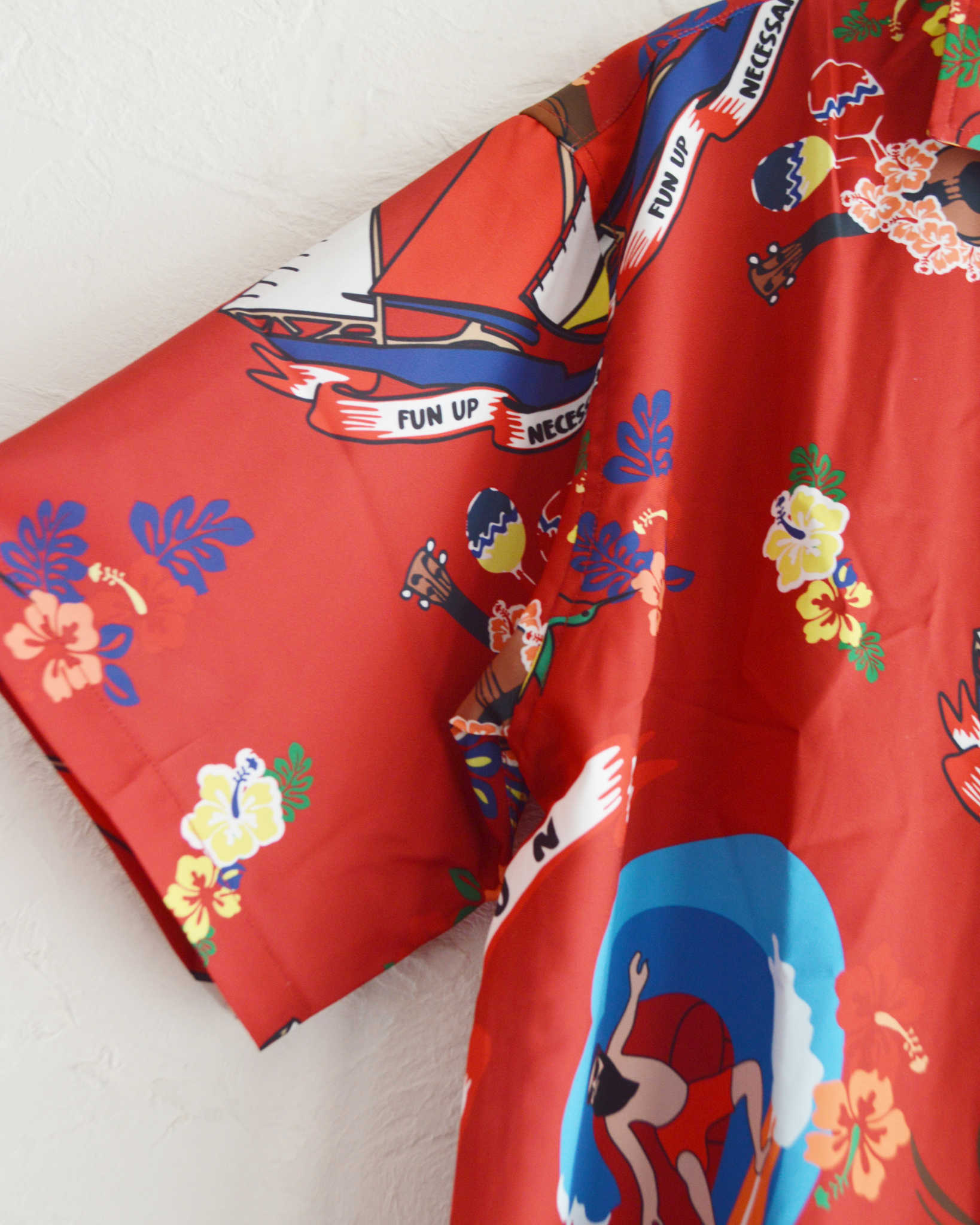 FUN ファン/ OJI ALOHA SHIRTS オジアロハシャツ (RED レッド)