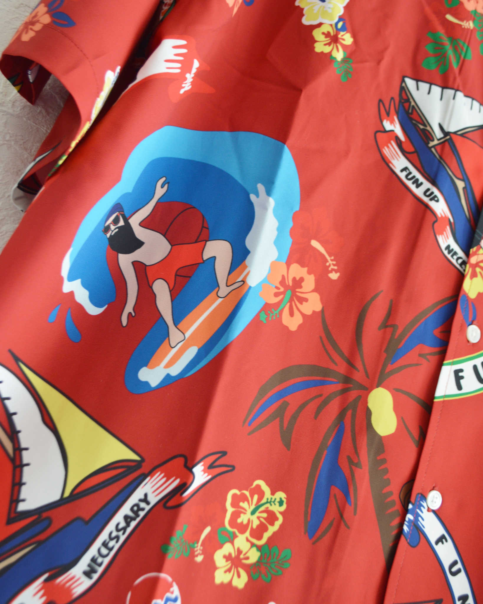 FUN ファン/ OJI ALOHA SHIRTS オジアロハシャツ (RED レッド)