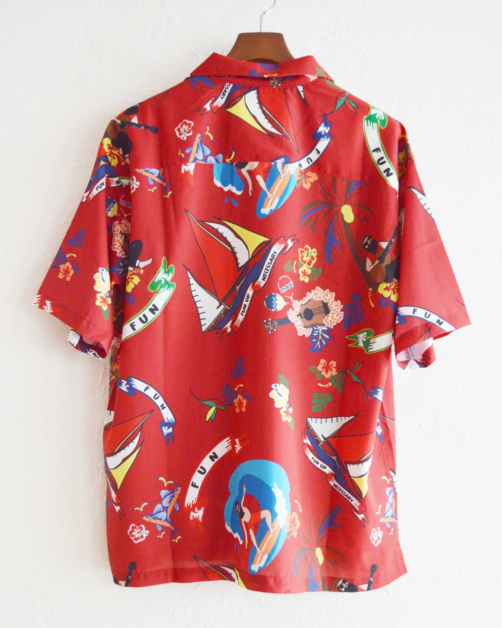 FUN ファン/ OJI ALOHA SHIRTS オジアロハシャツ (RED レッド)