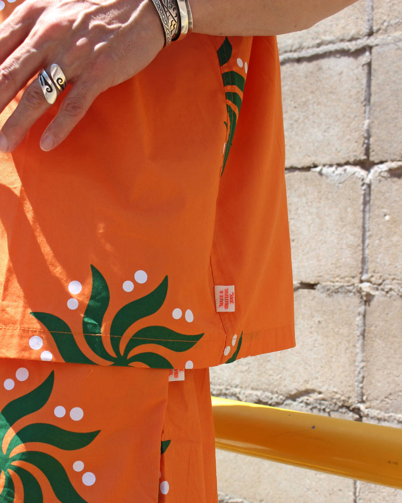 HAVE A GRATEFUL DAY ハブアグレイトフルデイ / S/S SHIRT ショートスリーブシャツ (ORANGE オレンジ)