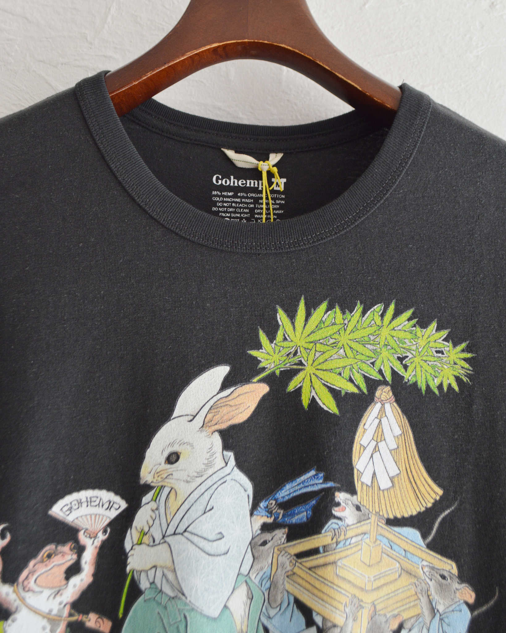 GOHEMP ゴーヘンプ / 麻奉納祭 BASIC S/SL TEE アサホウノウサイベーシックティー (GUNMETAL GRAY ガンメタルグレー)