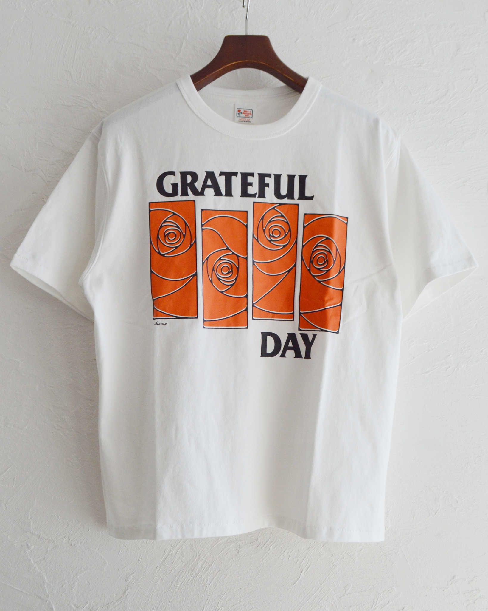 HAVE A GRATEFUL DAY ハブアグレイトフルデイ / T-SHIRT -ROSE FLAG ティーシャツローズフラッグ (WHITE ホワイト)