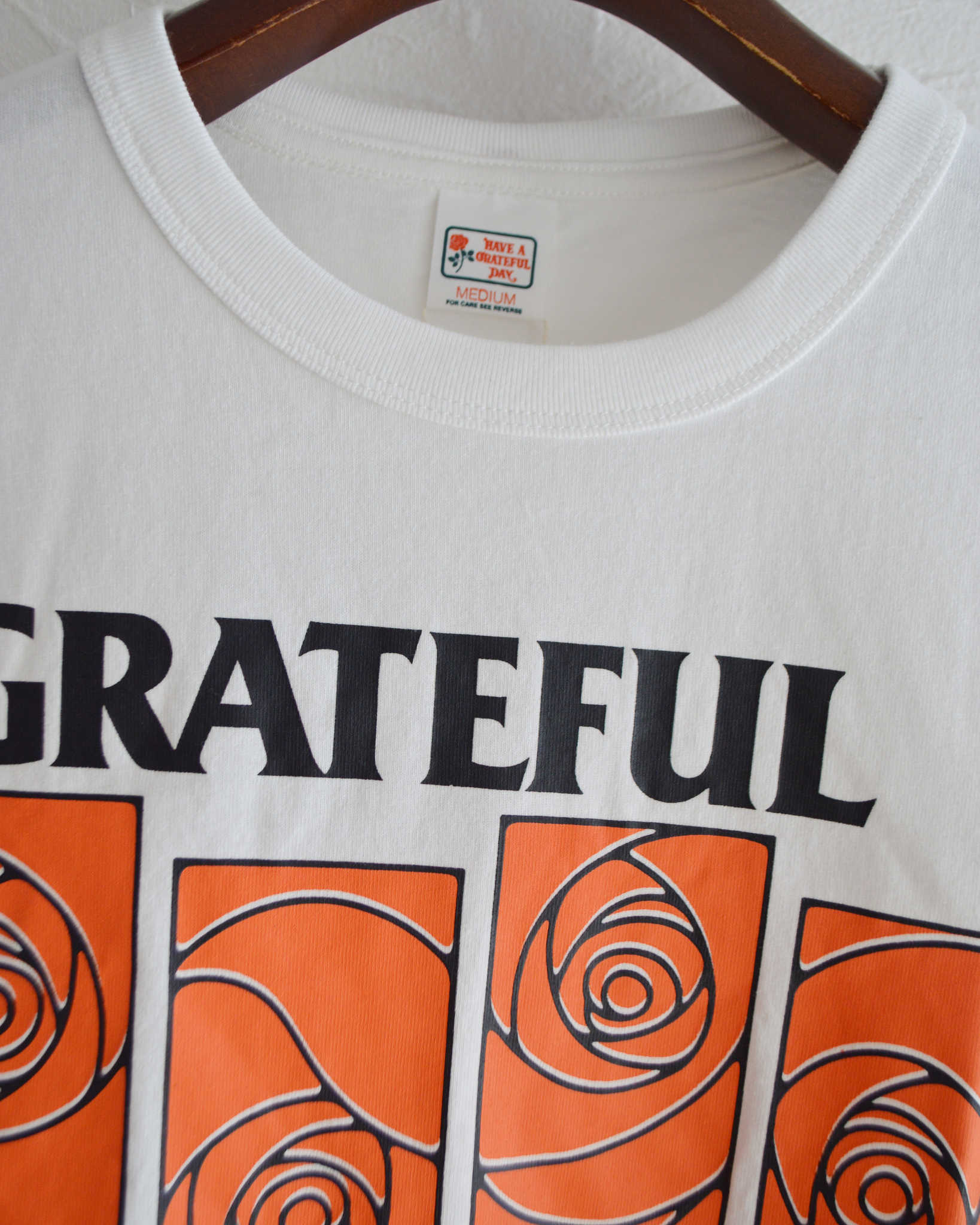 HAVE A GRATEFUL DAY ハブアグレイトフルデイ / T-SHIRT -ROSE FLAG ティーシャツローズフラッグ (WHITE ホワイト)