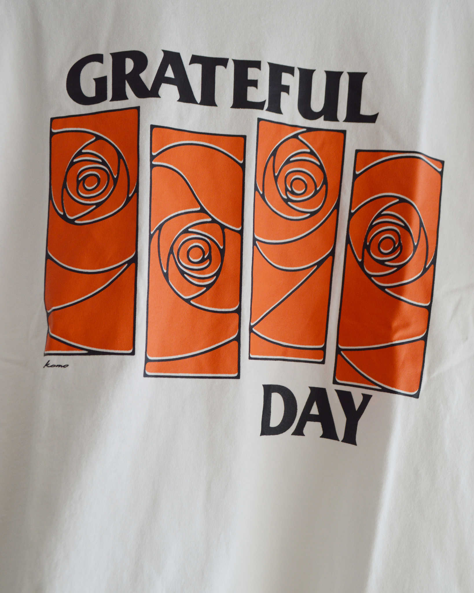 HAVE A GRATEFUL DAY ハブアグレイトフルデイ / T-SHIRT -ROSE FLAG ティーシャツローズフラッグ (WHITE ホワイト)