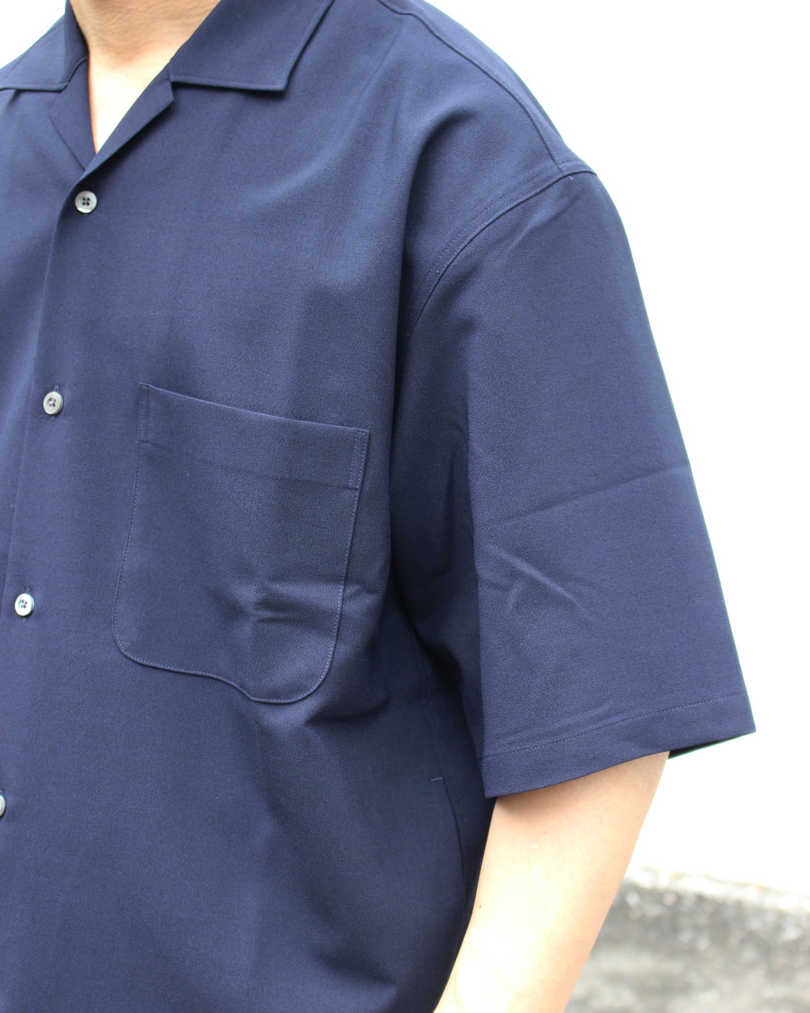 LAMOND ラモンド / SHARI SHIRTS シャリシャツ (NAVY BLACK ネイビーブラック)