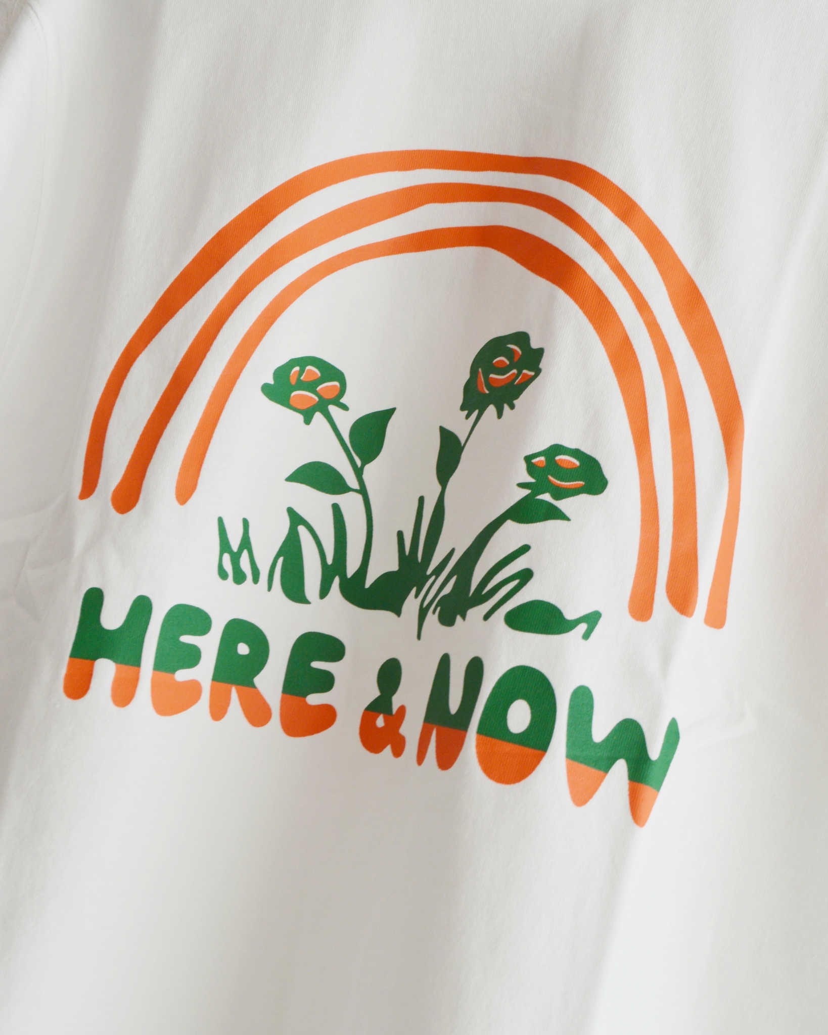 HAVE A GRATEFUL DAY ハブアグレイトフルデイ / T-SHIRT -HERE&NOW ティーシャツヒアアンドナウ (WHITE ホワイト)