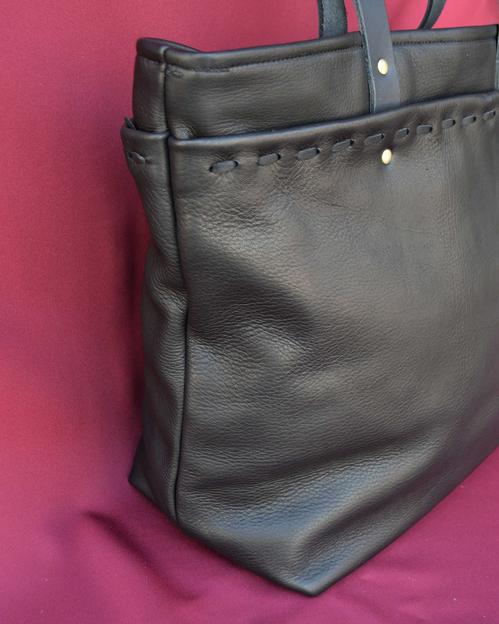 Nasngwam.×EARLYMORNINGS ナスングワム アーリーモーニング / DEERSKIN TOTE BAG ディアスキントートバッグ (BLACK ブラック)