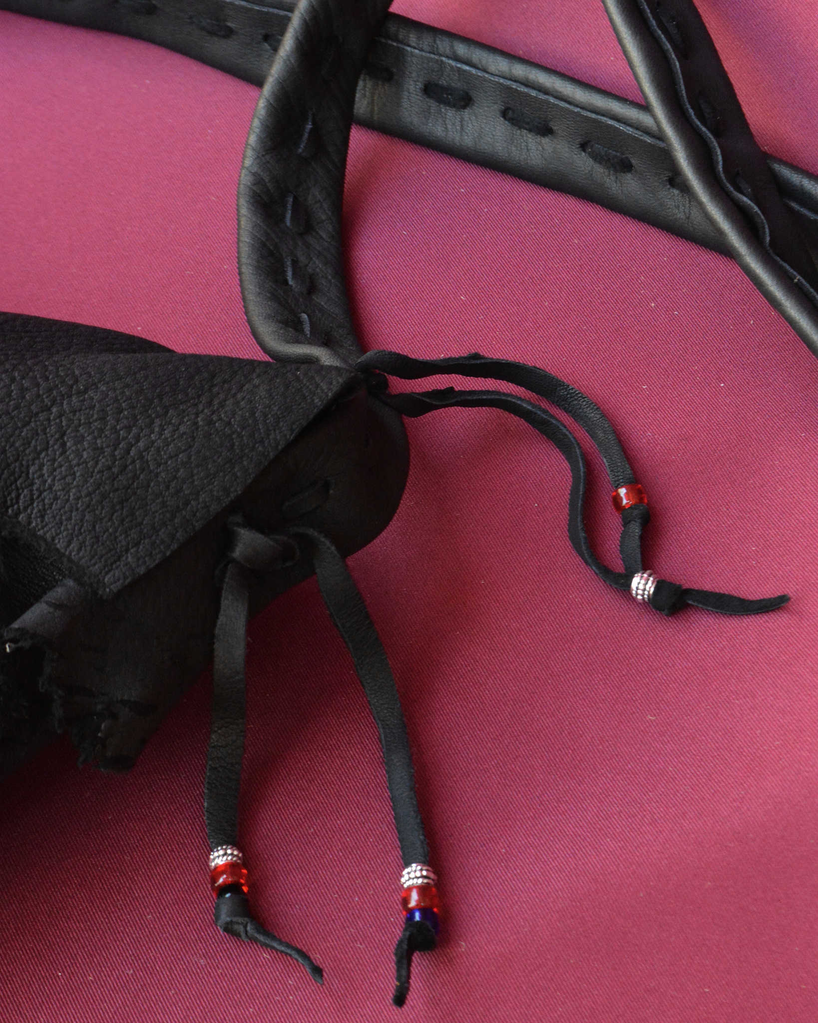 Nasngwam.×EARLYMORNINGS ナスングワム アーリーモーニング / DEERSKIN MESSENGER BAG ディアスキンメッセンジャーバッグ (BLACK ブラック)