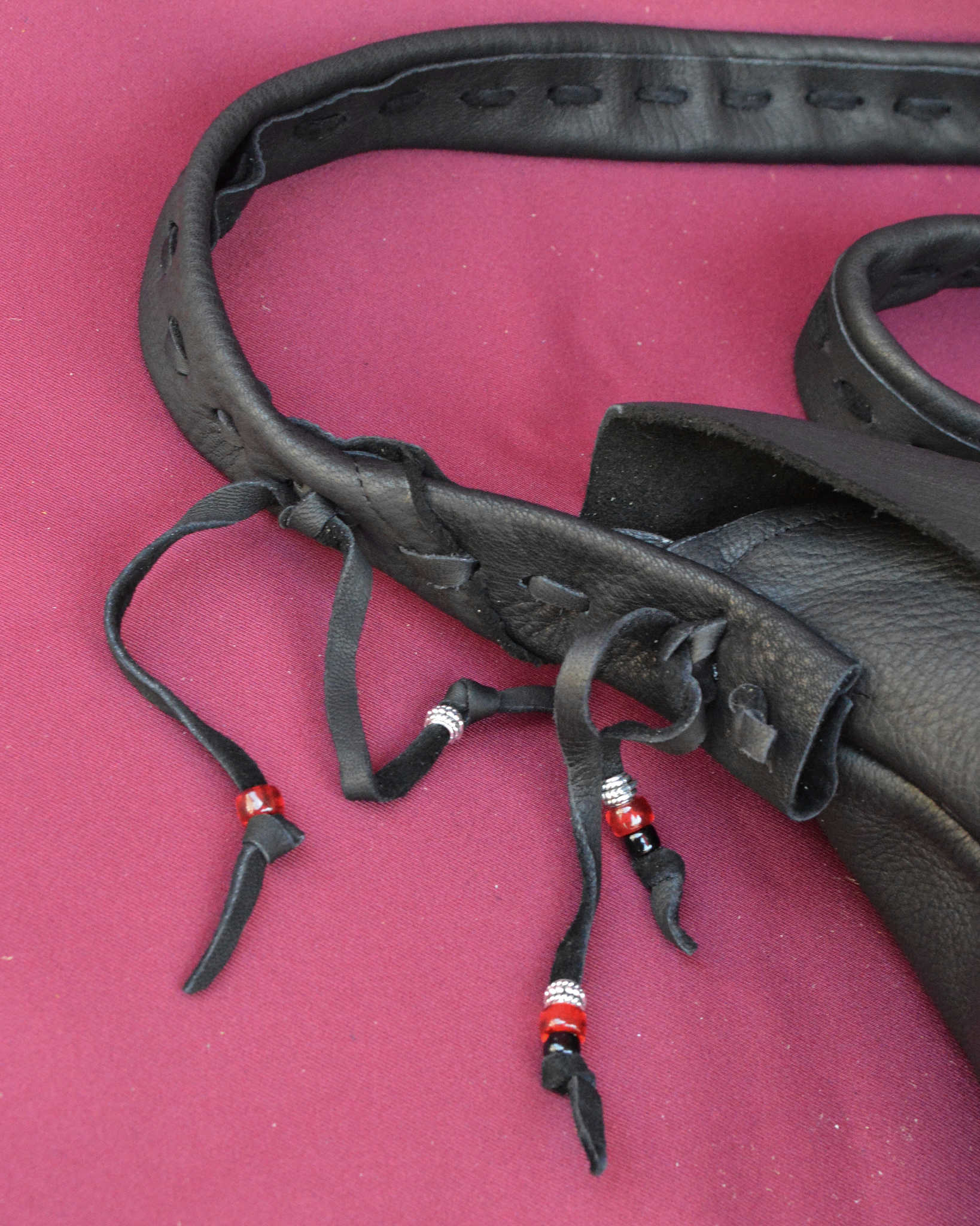 Nasngwam.×EARLYMORNINGS ナスングワム アーリーモーニング / DEERSKIN MESSENGER BAG ディアスキンメッセンジャーバッグ (BLACK ブラック)