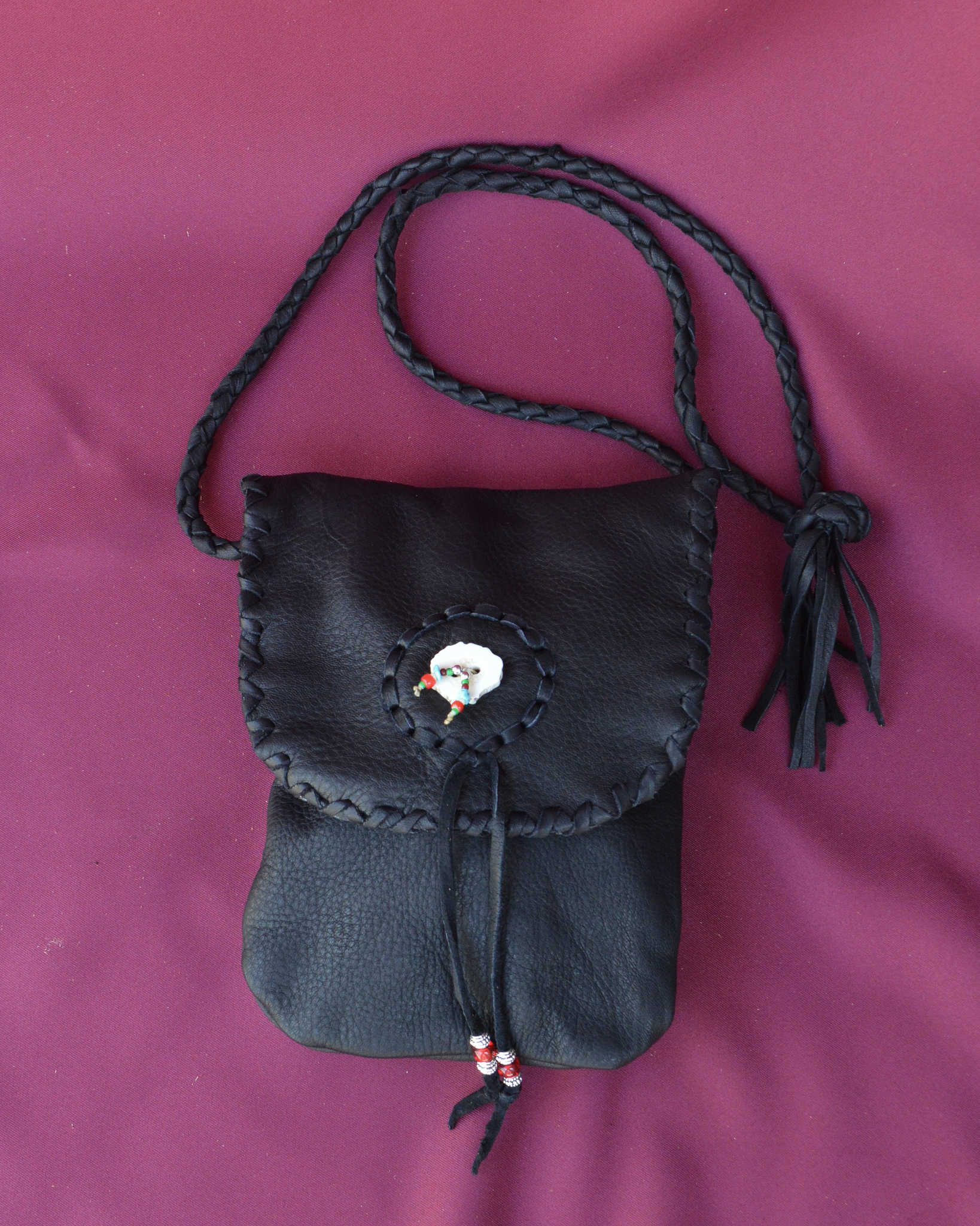 Nasngwam.×EARLYMORNINGS ナスングワム アーリーモーニング / DEERSKIN MEDICINE BAG ディアスキンメディスンバッグ (BLACK ブラック)