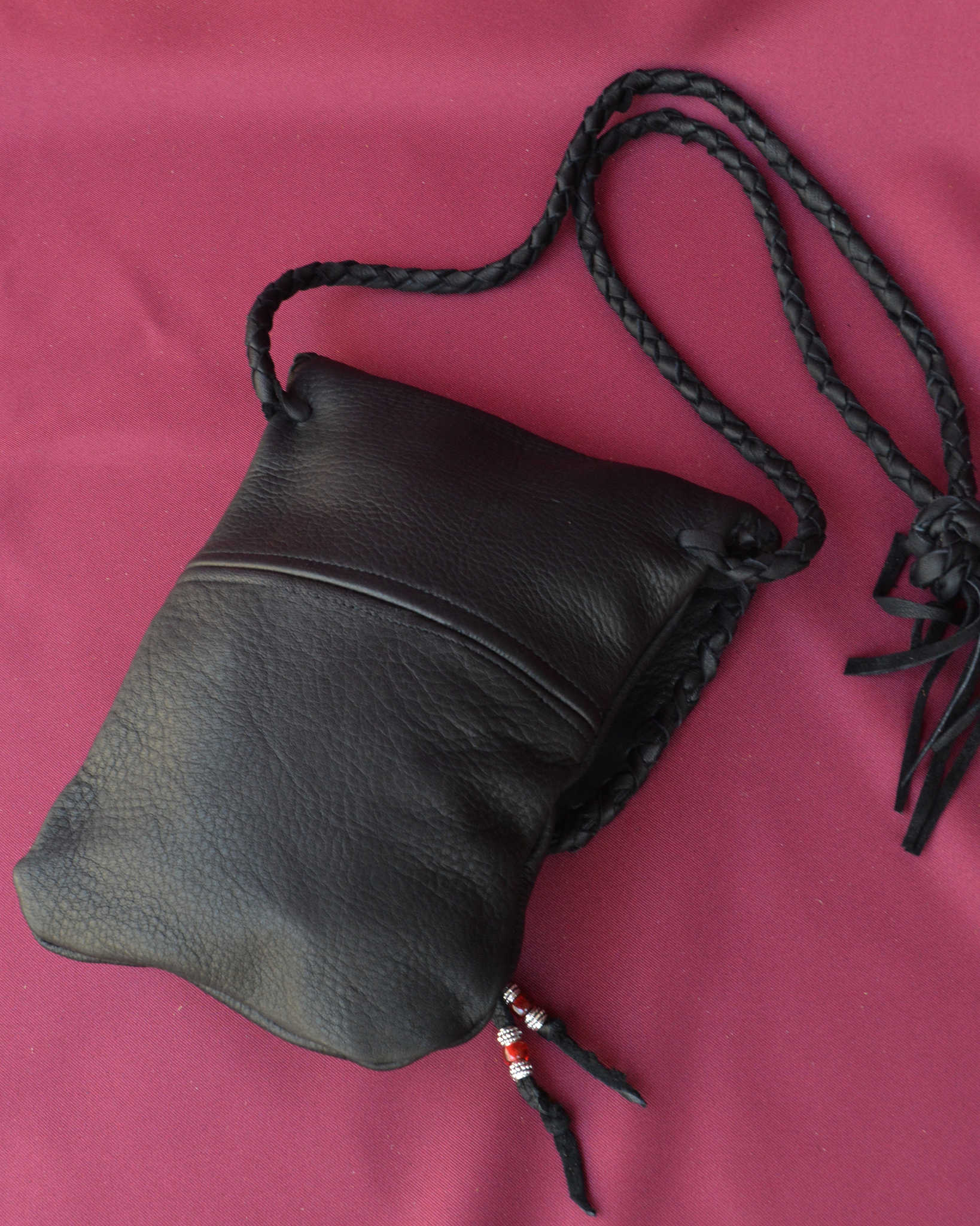 Nasngwam.×EARLYMORNINGS ナスングワム アーリーモーニング / DEERSKIN MEDICINE BAG ディアスキンメディスンバッグ (BLACK ブラック)