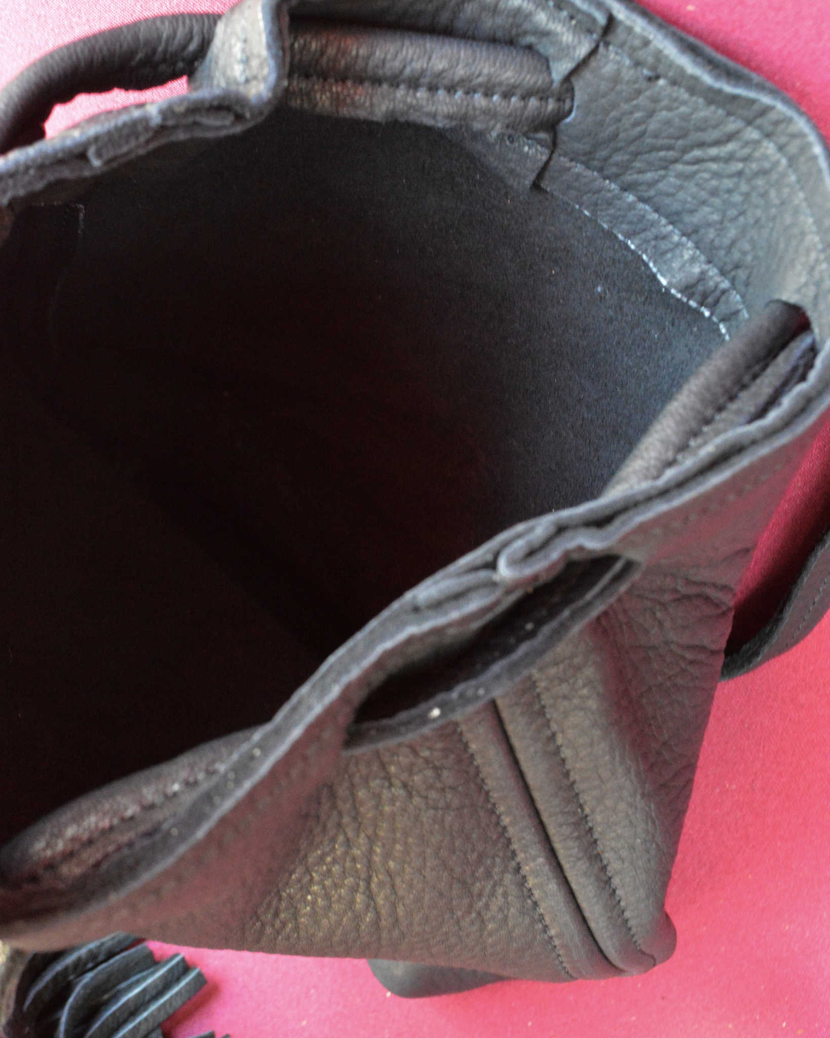 Nasngwam.×EARLYMORNINGS ナスングワム アーリーモーニング / DEERSKIN WHISKY BAG ディアスキンウイスキーバッグ (BLACK ブラック)