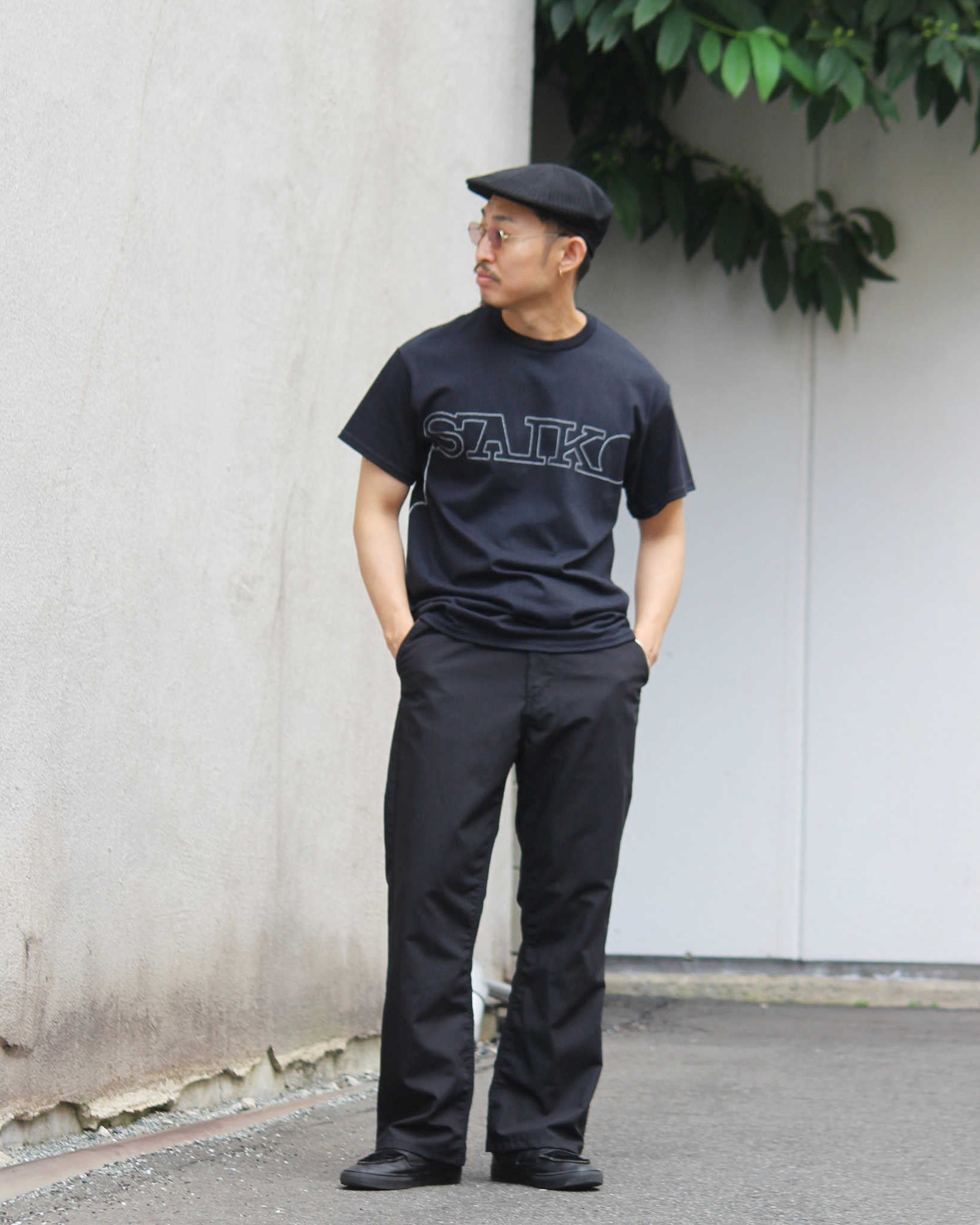 Nasngwam. ナスングワム / 70’s BELL PANTS セブンティーズベルパンツ (BLACK ブラック)