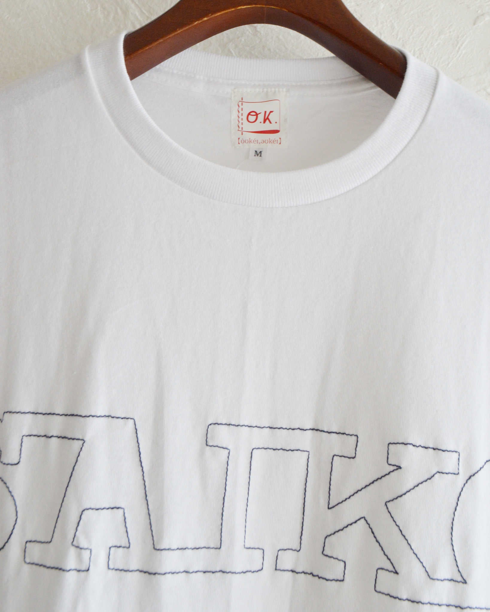 O.K. オーケー / SAIKO STITCH S/S TEE サイコーステッチティー (WHITE ホワイト)