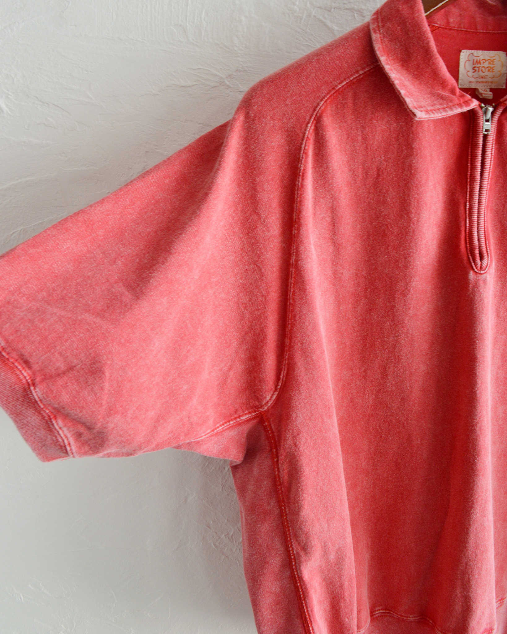 IMPRESTORE イ ンプレストア / Blooper ブルーパー | short sleeve half zip sweat t polo ショートスリーブハーフジップスウェットティーポロ (RED レッド)