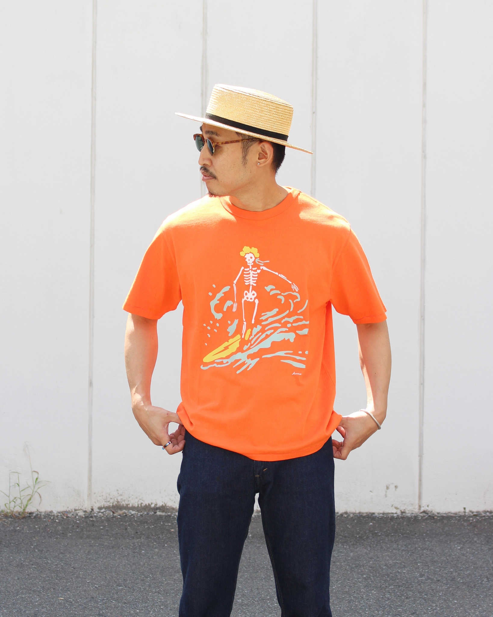 HAVE A GRATEFUL DAY ハブアグレイトフルデイ / T-SHIRT -DEAD SURF ティーシャツデッドサーフ (ORANGE オレンジ)