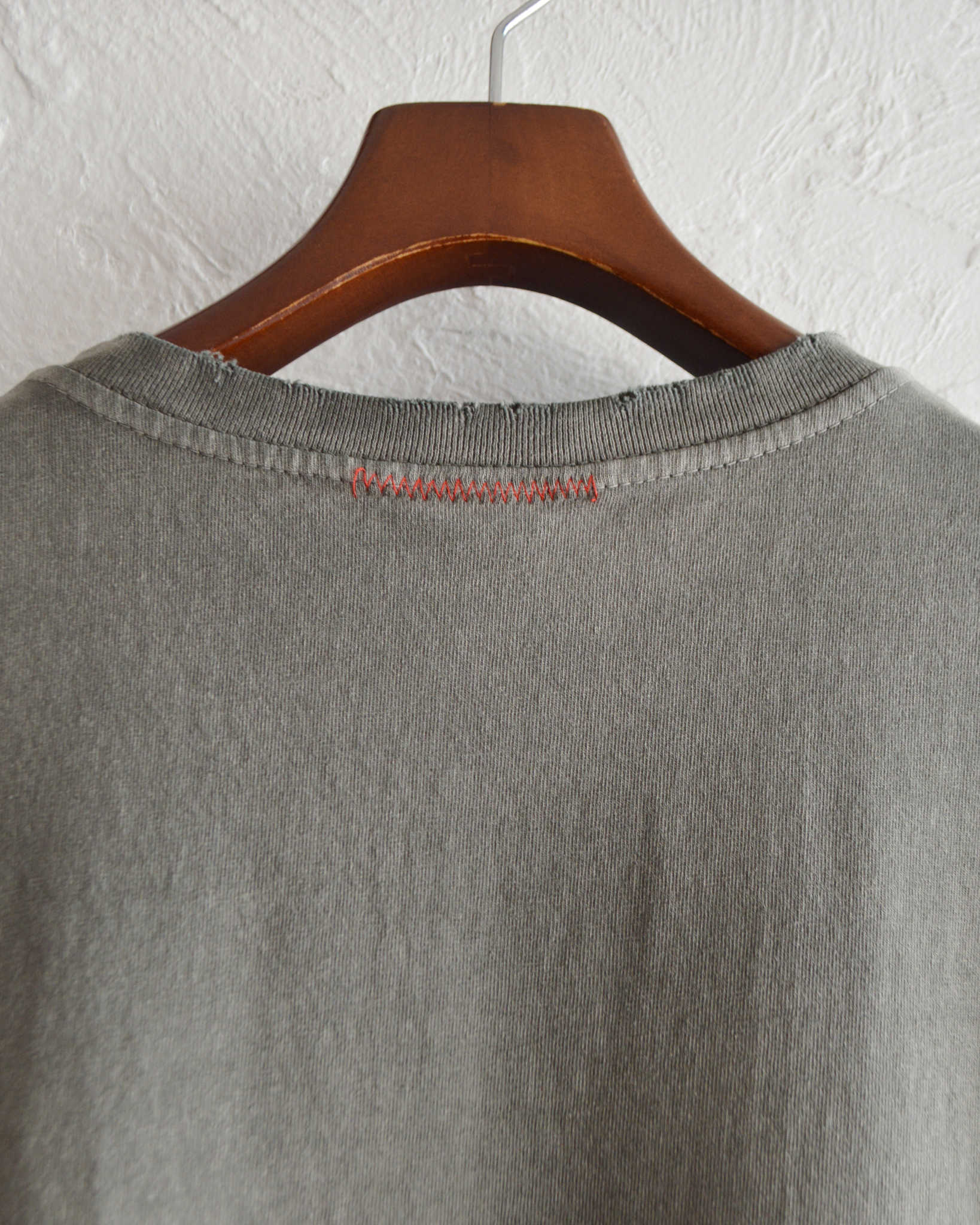 MOOJIMOOJI ムージームージー / OVERSIZE CROP T-SHIRTS AGED オーバーサイズドクロップティーシャツエイジド (OLIVE GREEN オリーブグリーン)