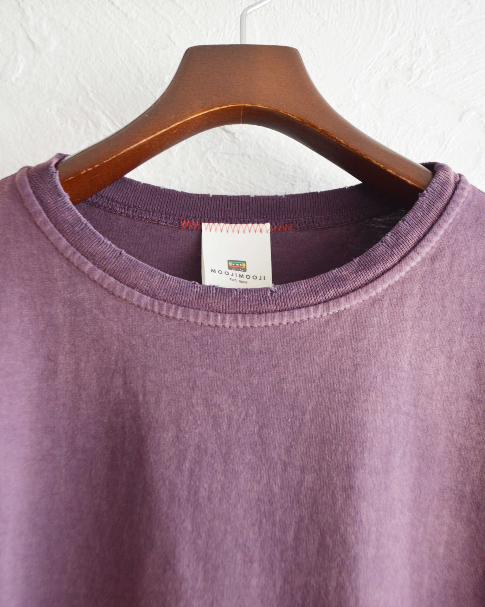 MOOJIMOOJI ムージームージー / OVERSIZE CROP T-SHIRTS AGED オーバーサイズドクロップティーシャツエイジド (PURPLE パープル)