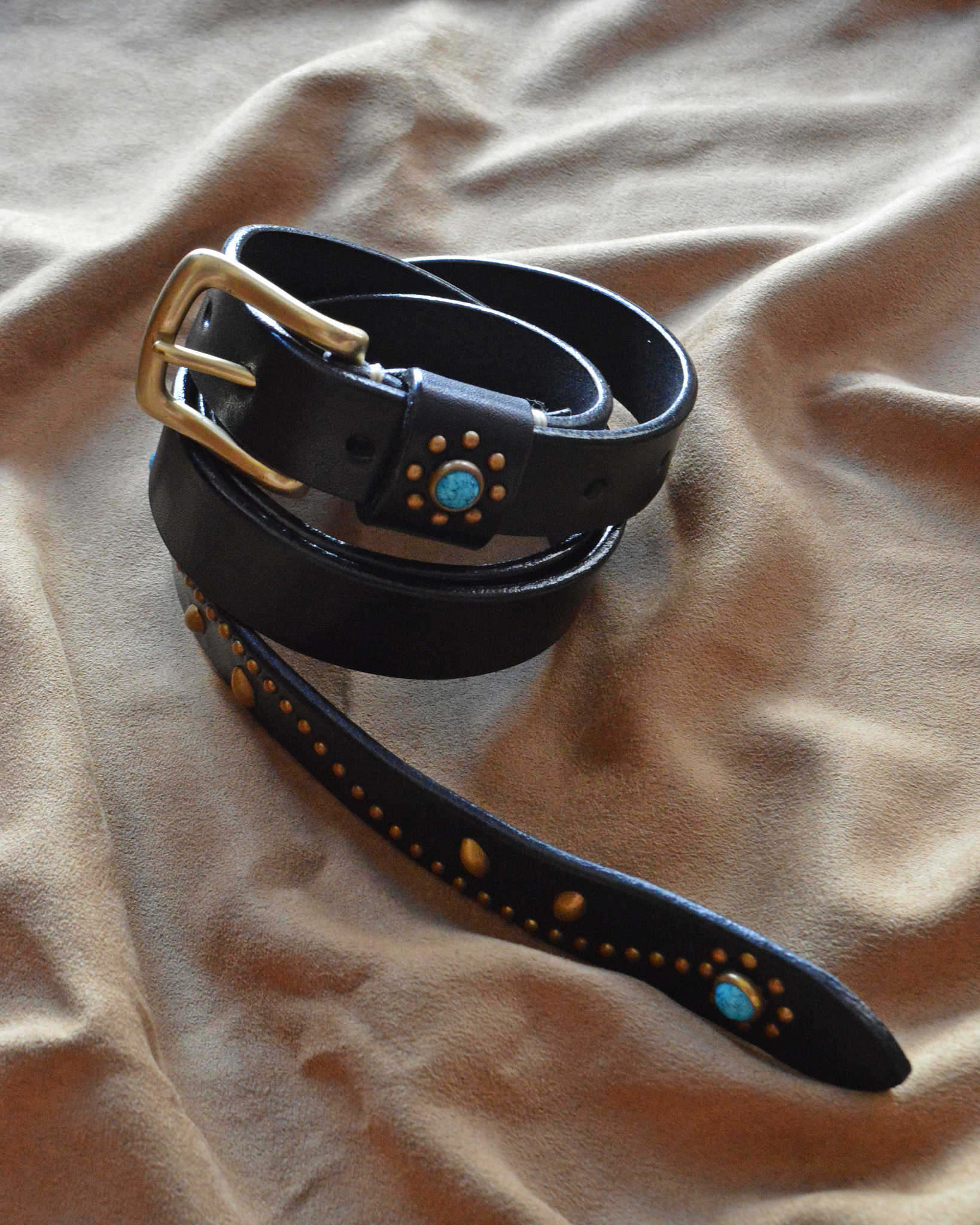 Nasngwam. ナスングワム / STUDS BELT スタッズベルト (BLACK ブラック)