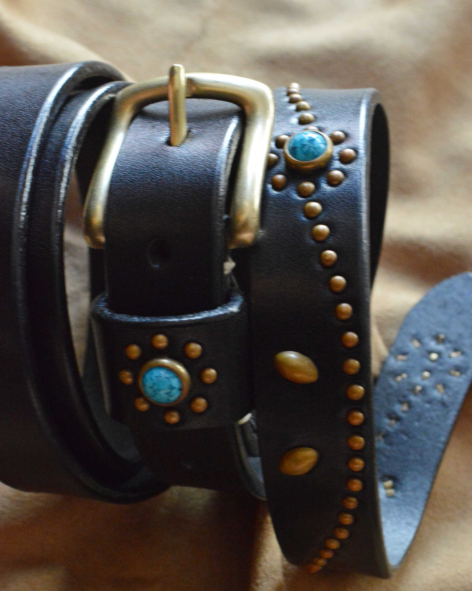 Nasngwam. ナスングワム / STUDS BELT スタッズベルト (BLACK ブラック)