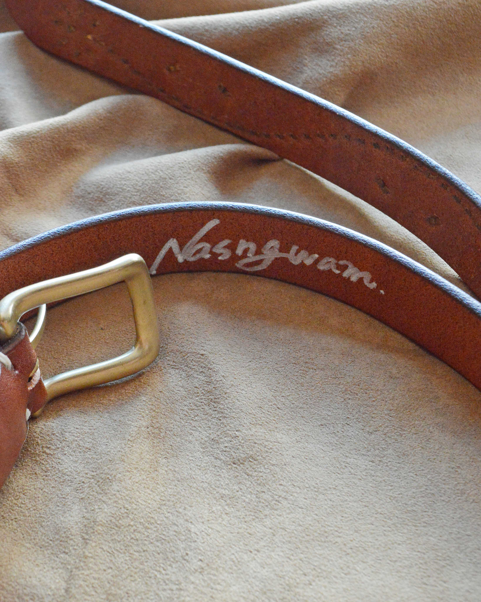 Nasngwam. ナスングワム / STUDS BELT スタッズベルト (BROWN ブラウン)
