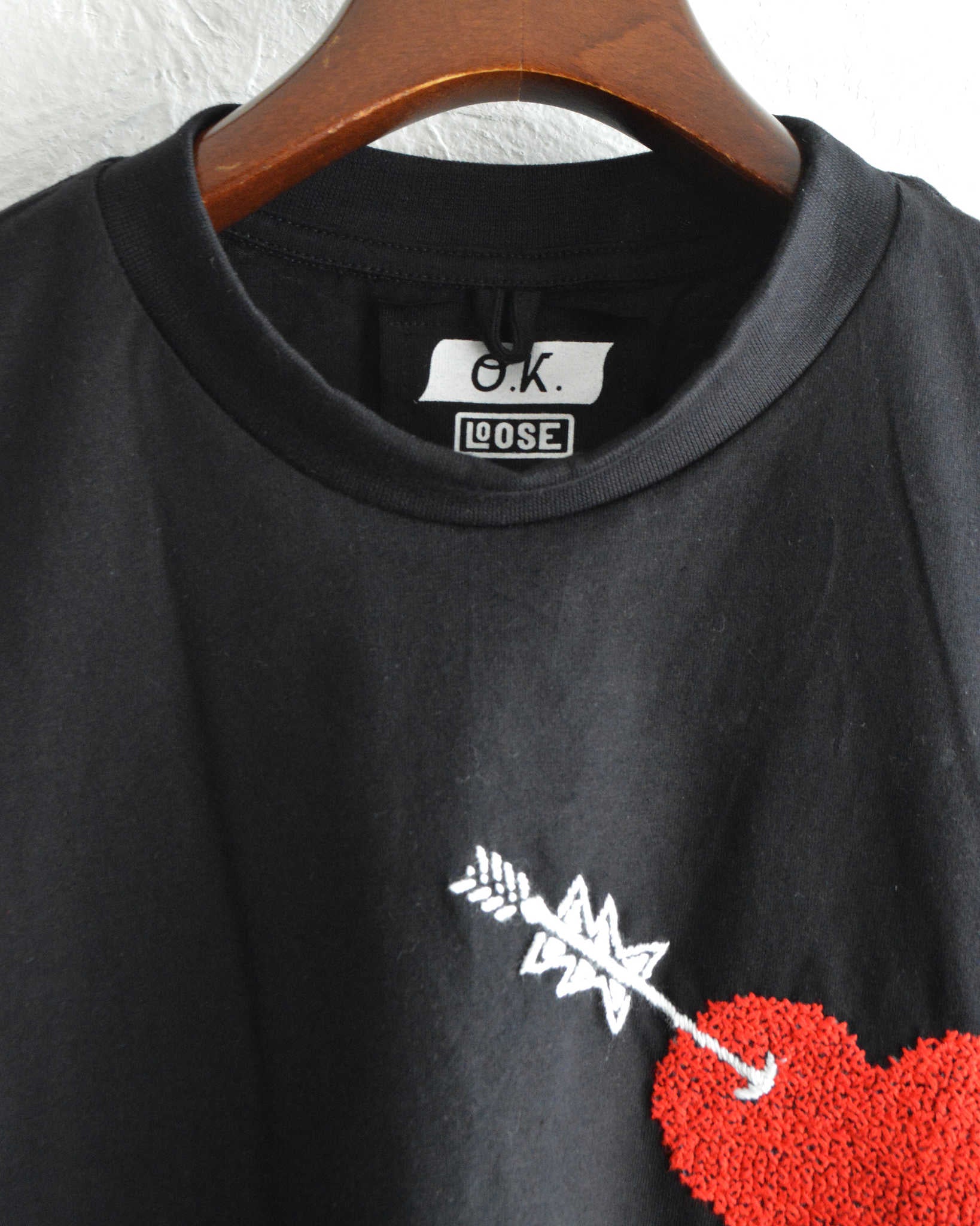 O.K. オーケー / HEART&ARROW S/S TEE ハートアンドアローティーシャツ (BLACK ブラック)