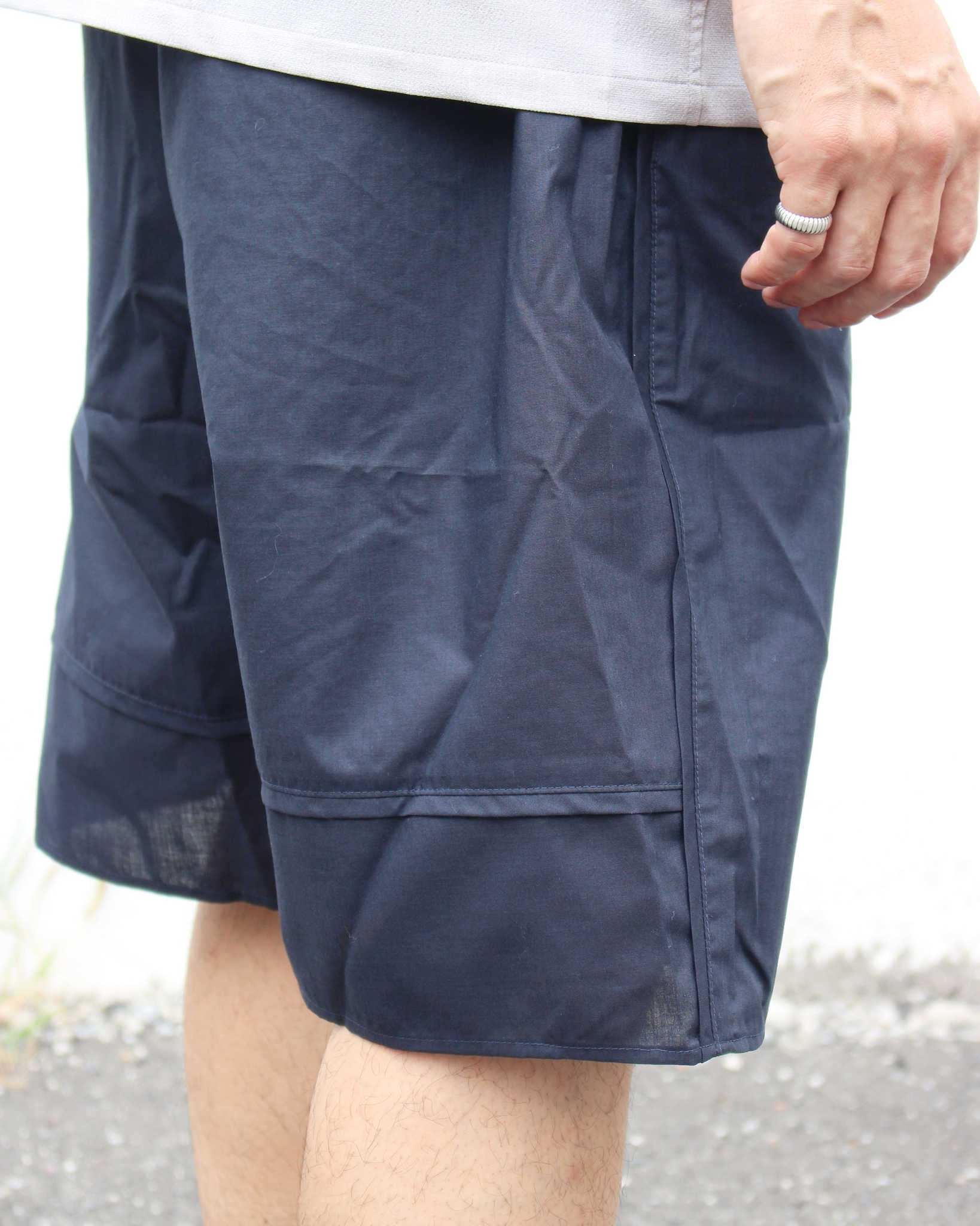 LAMOND ラモンド / LAWN WIDE SHORTS ローンワイドショーツ (NAVY BLACK ネイビーブラック)