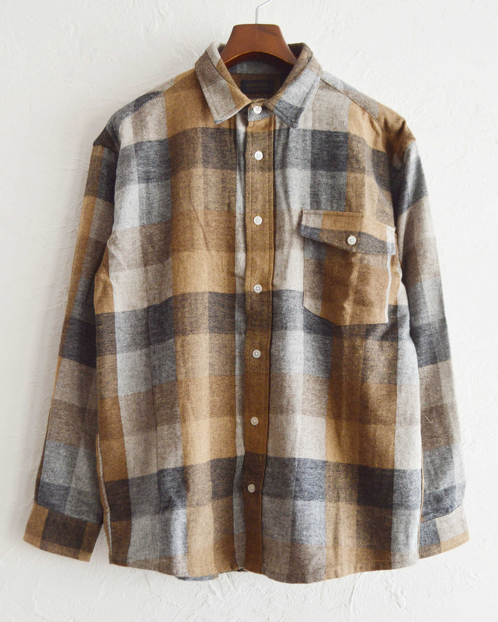 modemdesign モデムデザイン / STANDARD PLAID SHIRTS スタンダードプレイドシャツ (BROWN ブラウン)