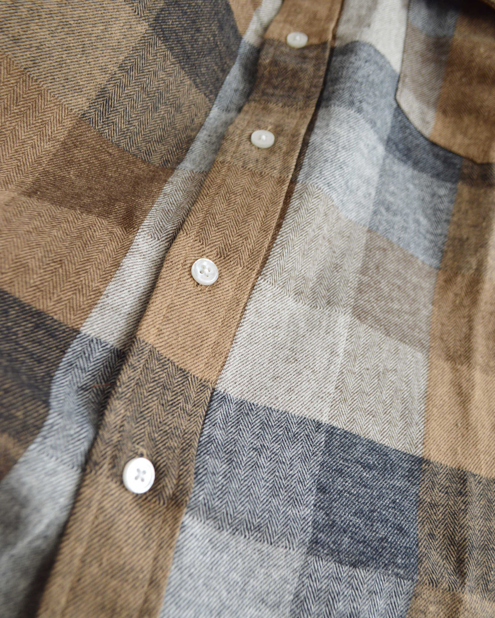 modemdesign モデムデザイン / STANDARD PLAID SHIRTS スタンダードプレイドシャツ (BROWN ブラウン)