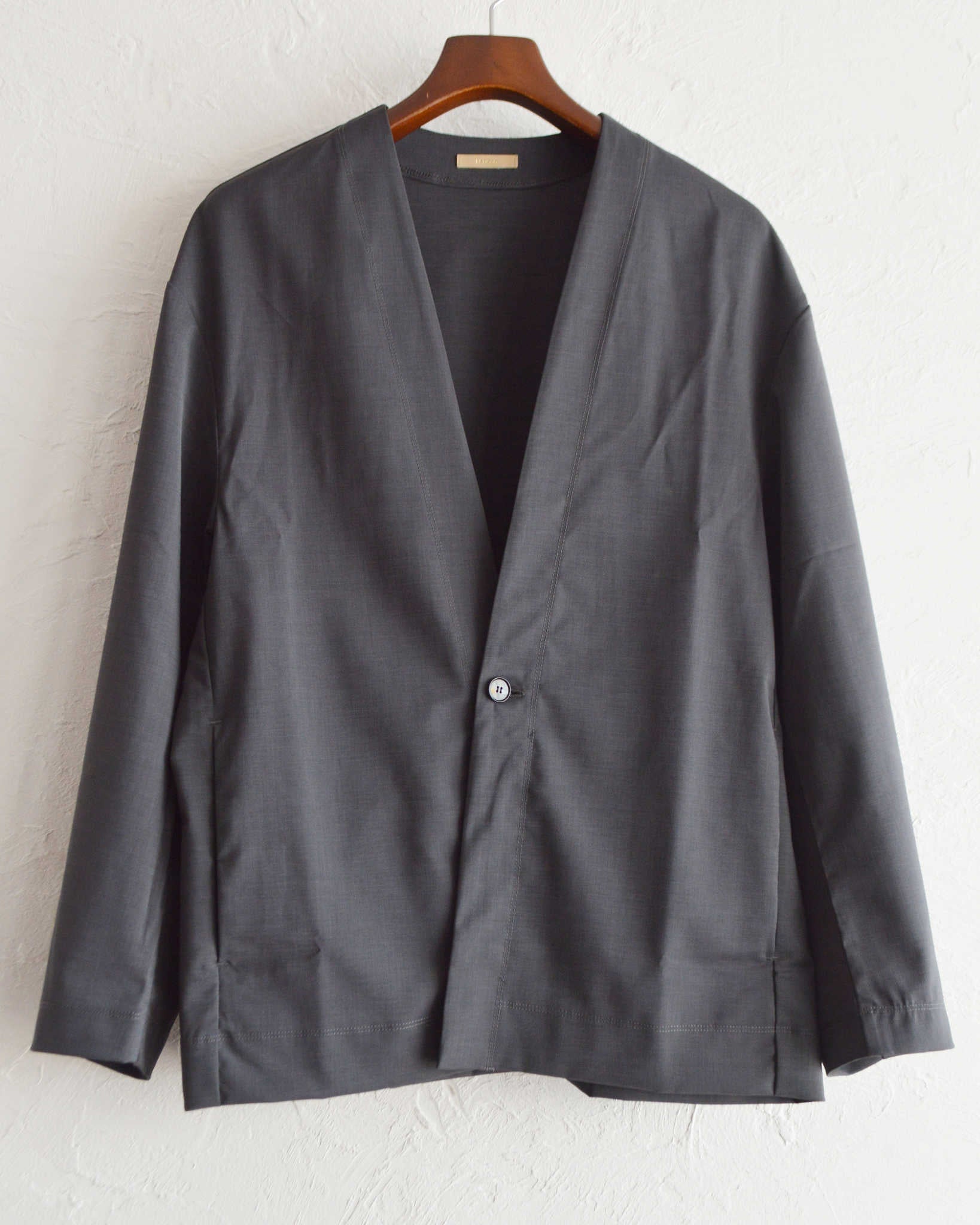 LAMOND ラモンド / TWILL TWIST CARDIGAN JACKET ツイルツイストカーディガンジャケット (CHARCOAL チャコール)