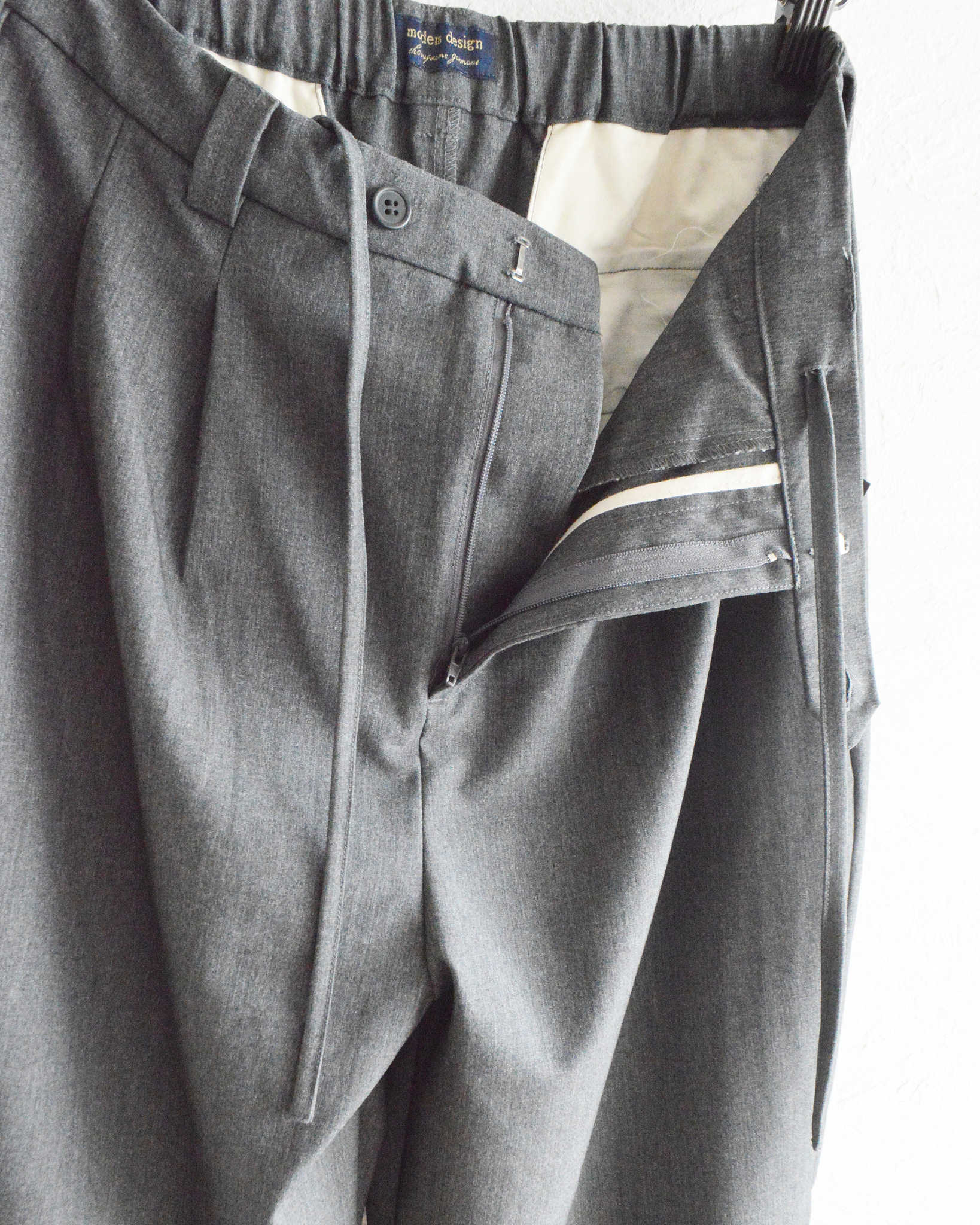 modemdesign モデムデザイン / TWO TUCK STANDARD PANTS ツータックスタンダードパンツ (GRAY グレー)