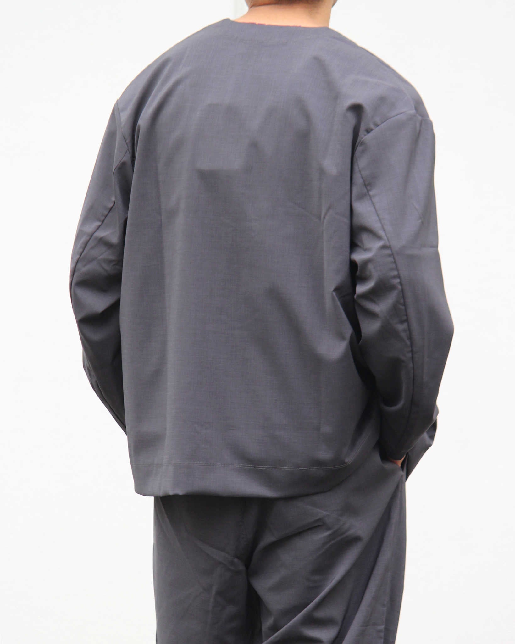 LAMOND ラモンド / TWILL TWIST CARDIGAN JACKET ツイルツイストカーディガンジャケット (CHARCOAL チャコール)